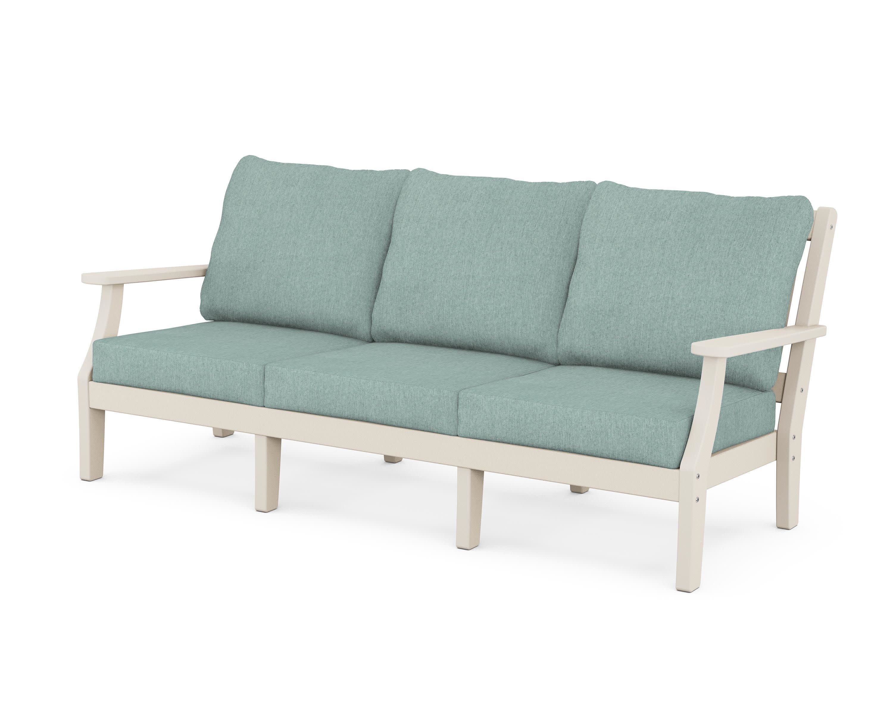 Chinoiserie Deep Seating Sofa in Sand / Glacier Spa