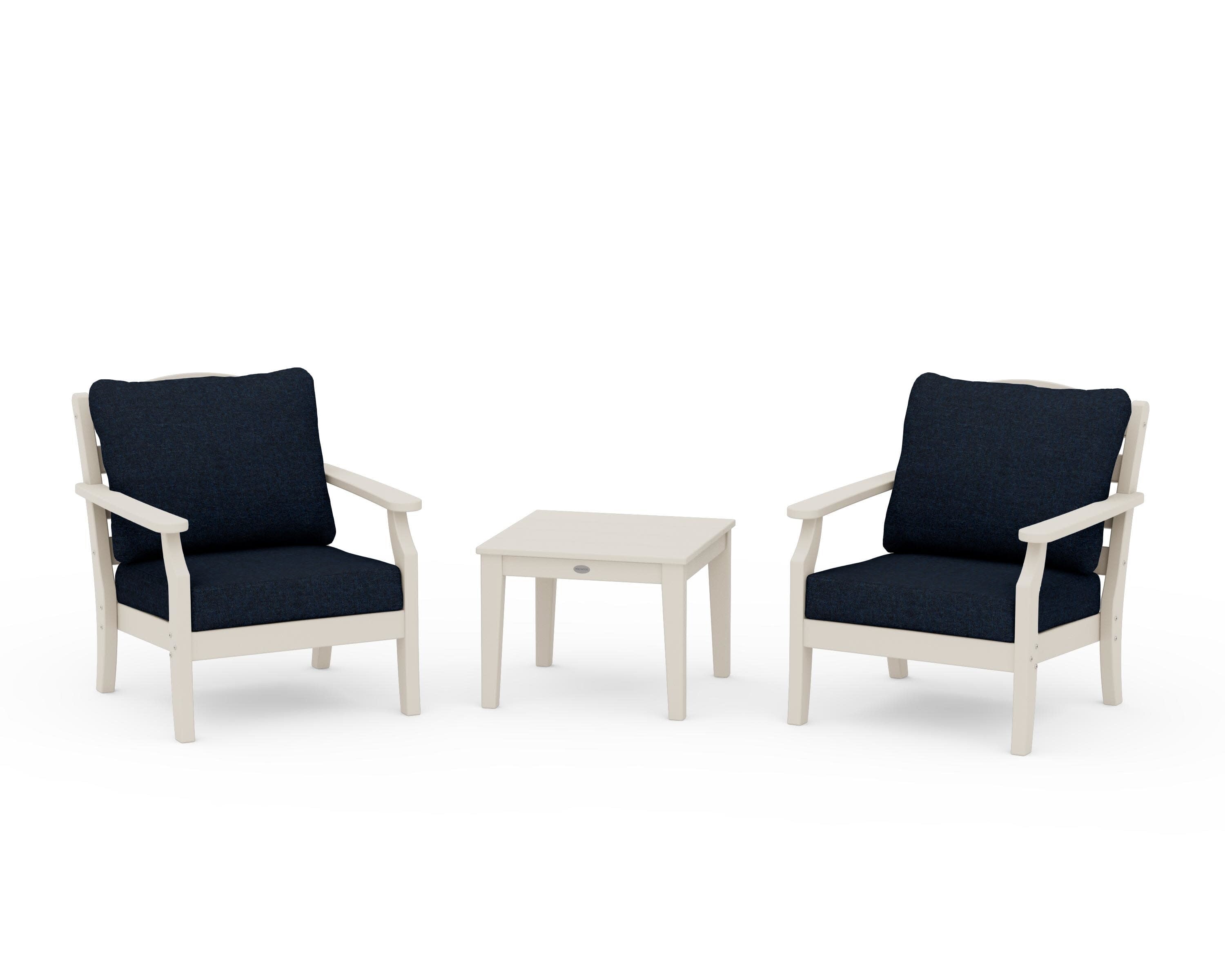 Savannah 3-Piece Deep Seating Set in Sand / Marine Indigo
