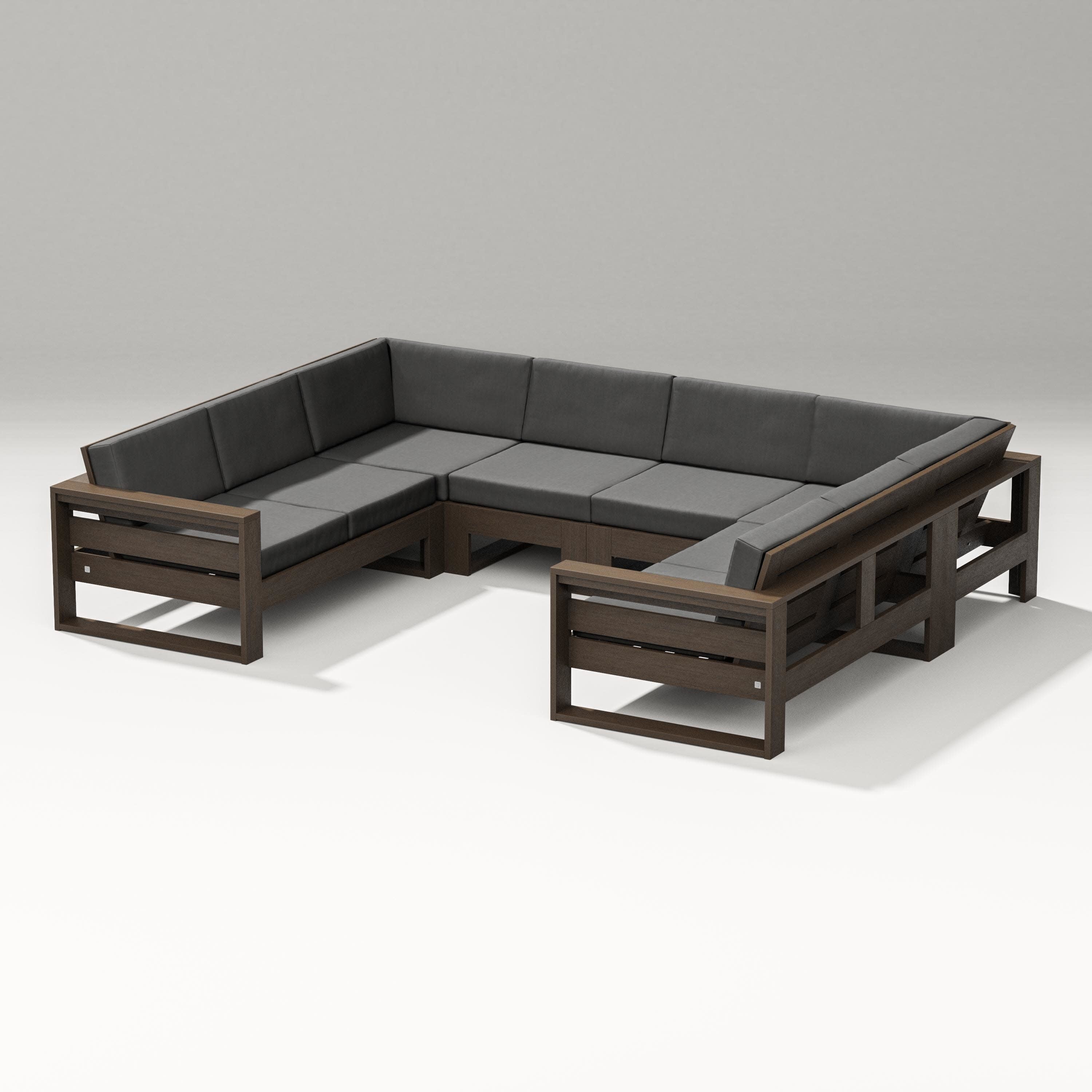 Latitude U-Shaped Sectional in Kona / Spectrum Carbon