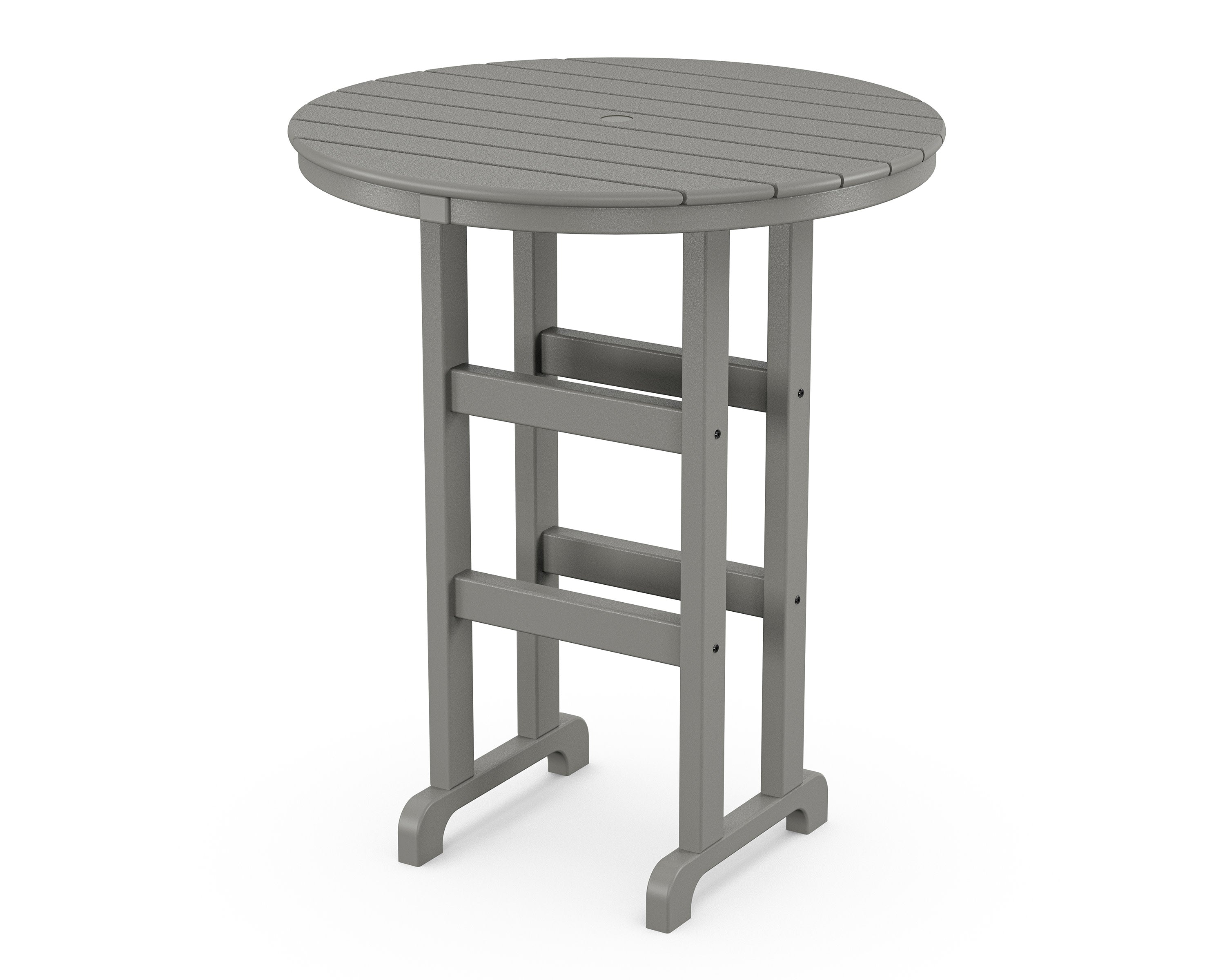 36" Round Farmhouse Bar Table in Slate Grey