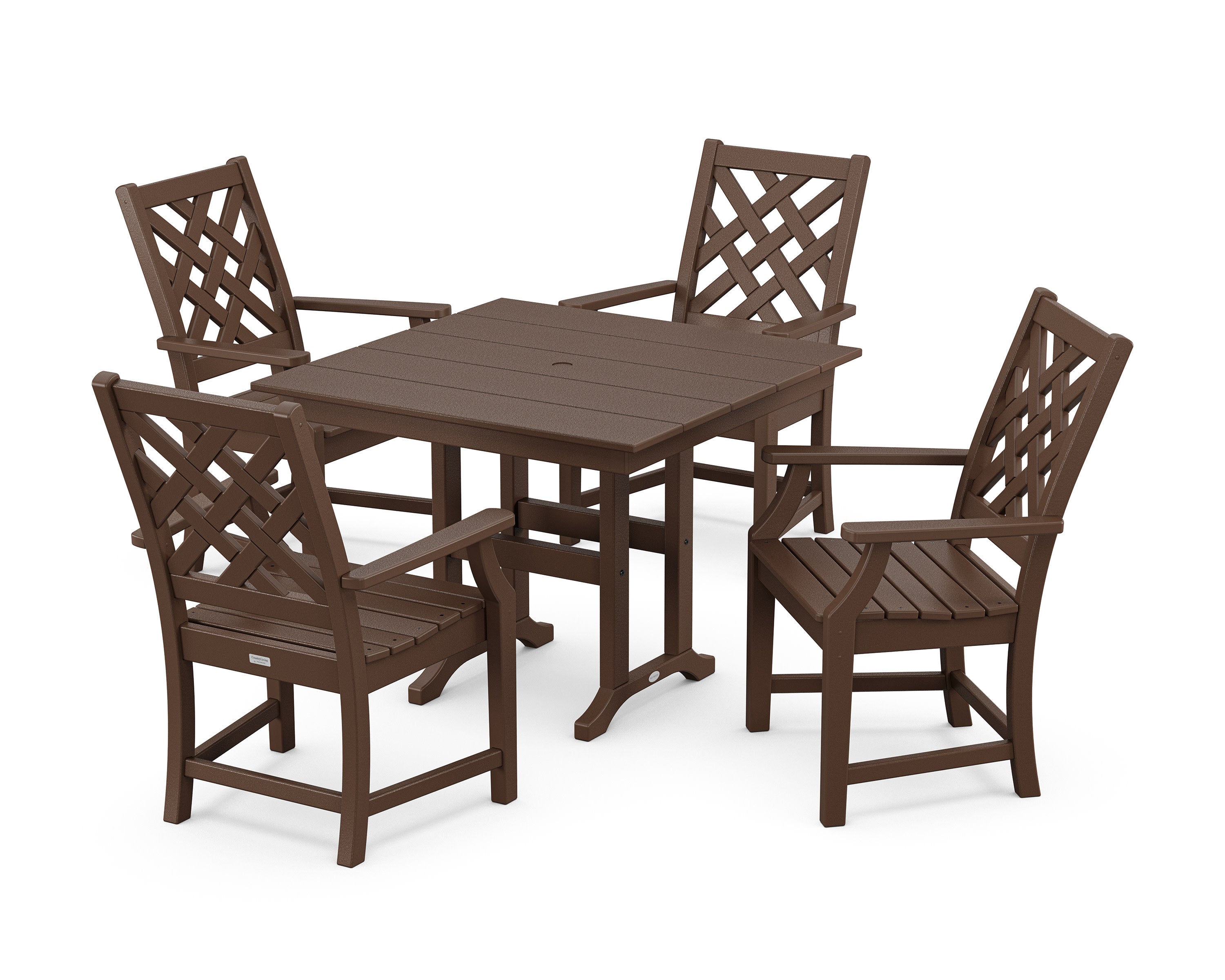 Wovendale 5-Piece Farmhouse Dining Set in Mahogany