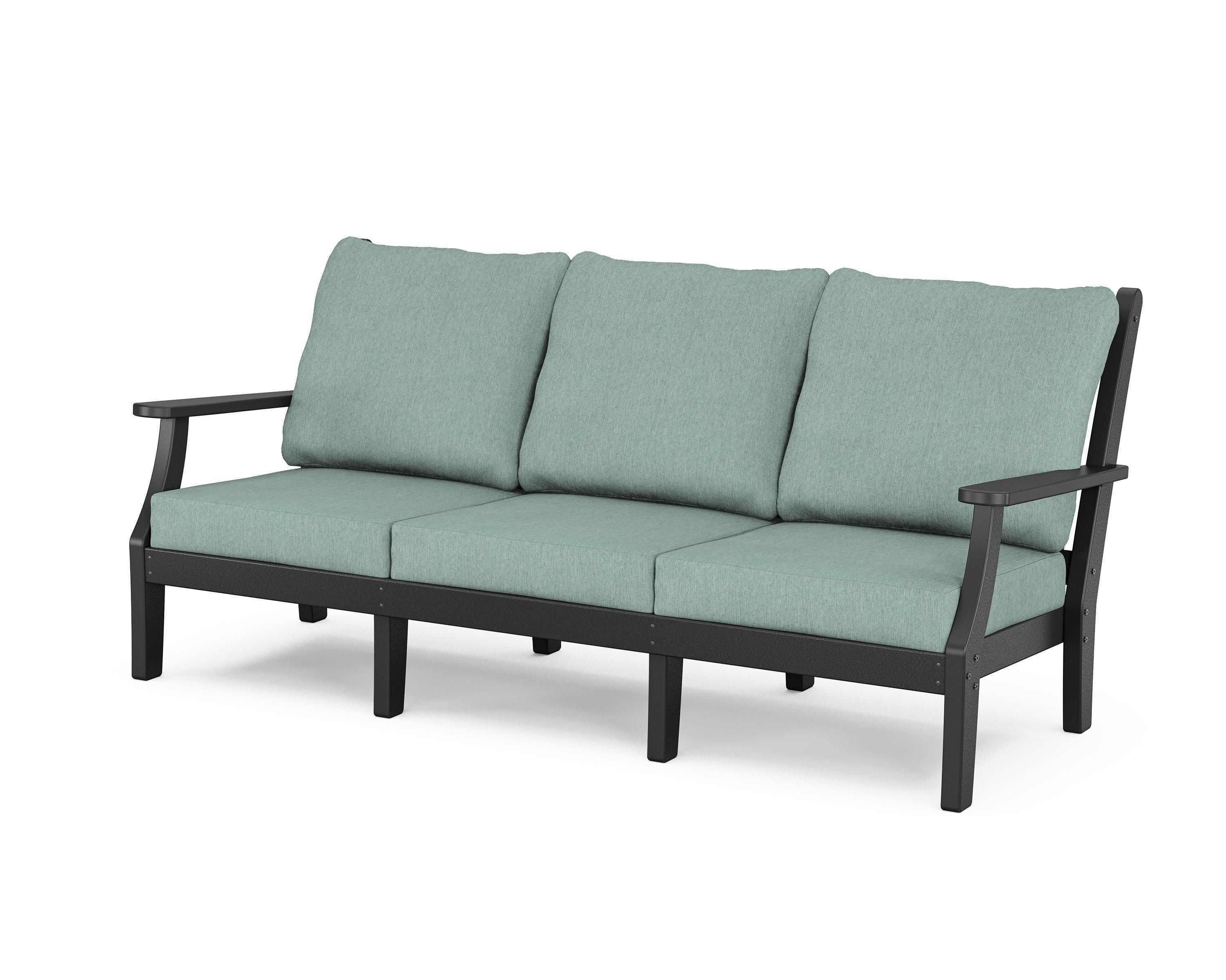 Wovendale Deep Seating Sofa in Black / Glacier Spa