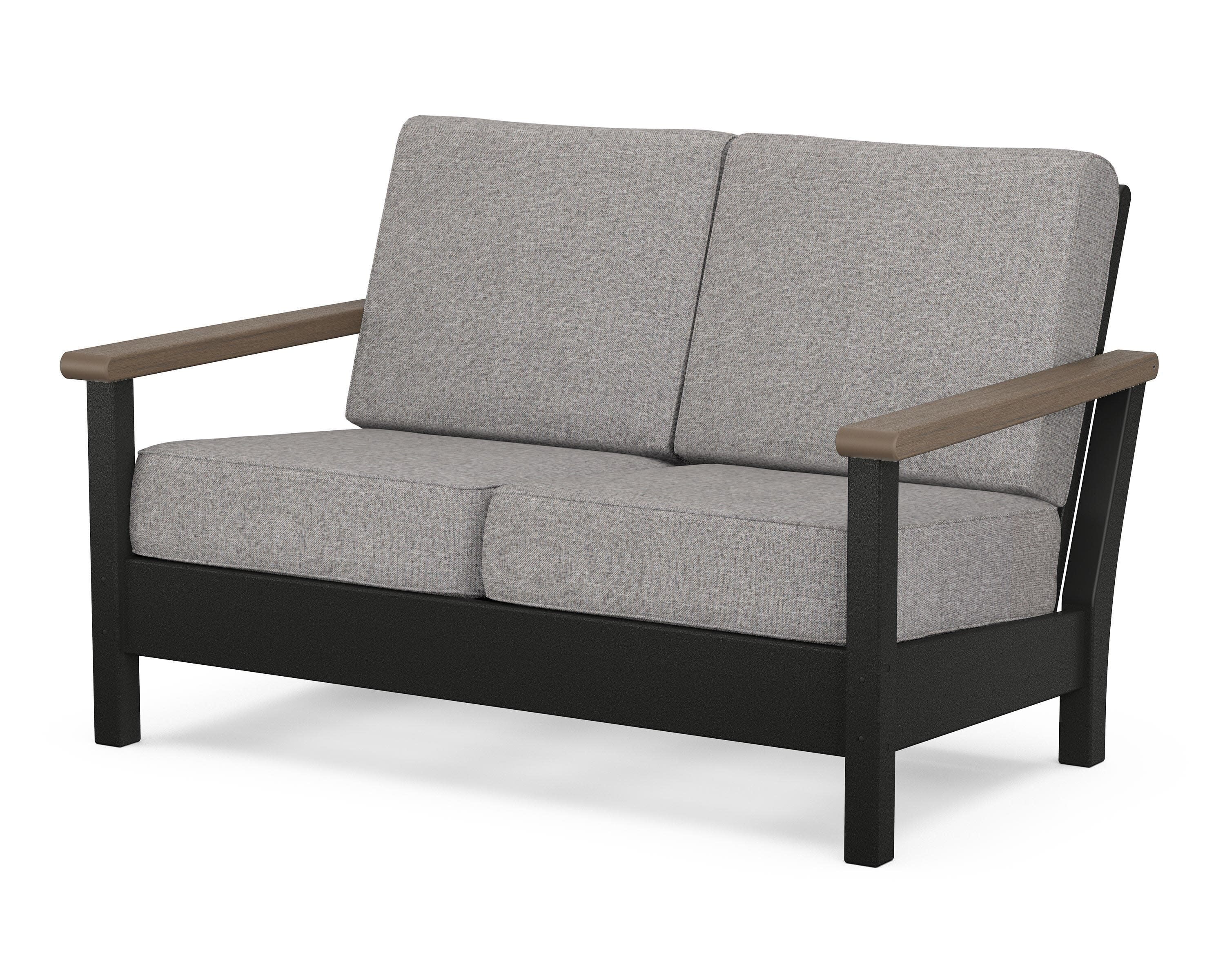 Harbour Deep Seating Loveseat in Black / Kona / Grey Mist