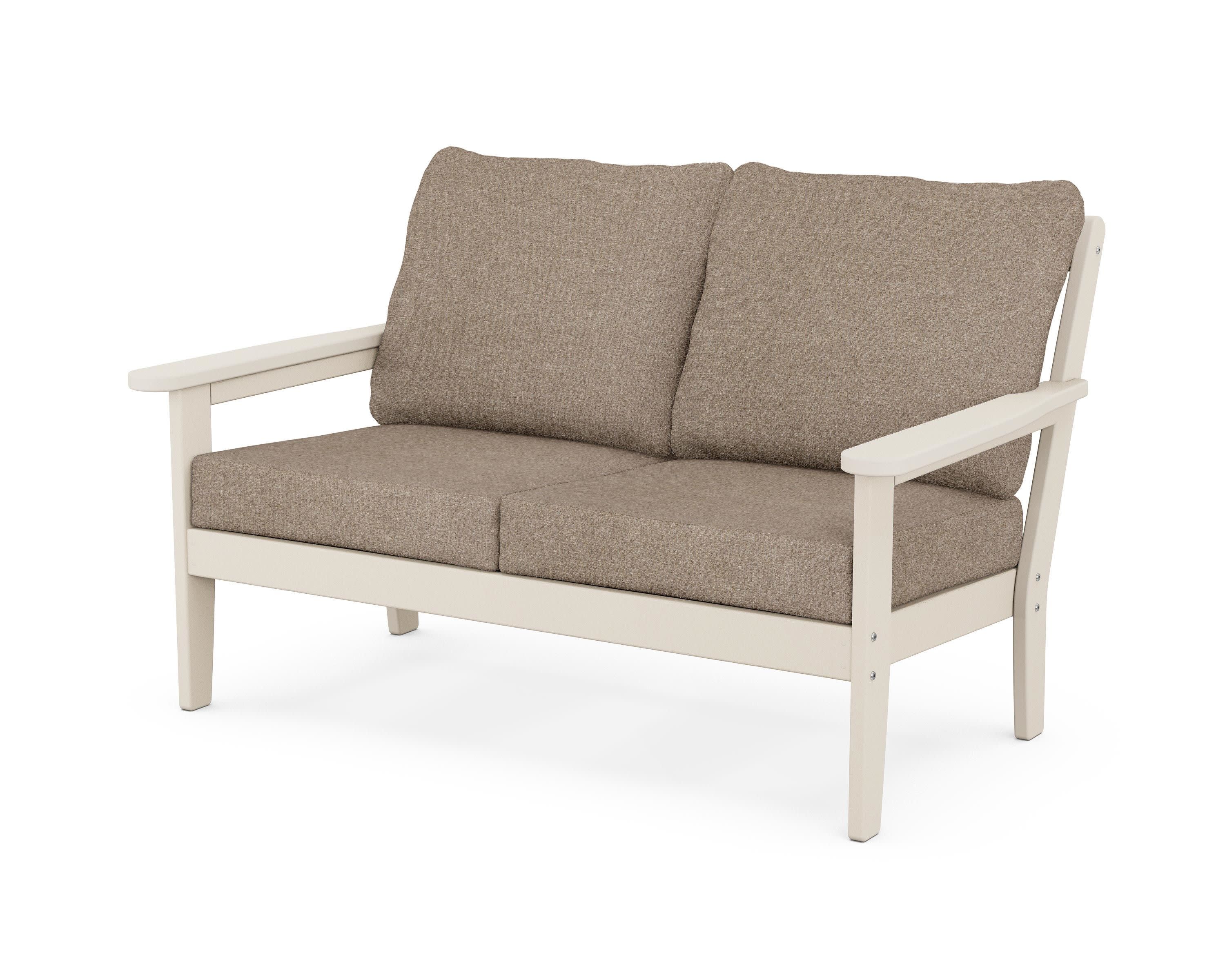 Cottage Deep Seating Loveseat in Sand / Spiced Burlap