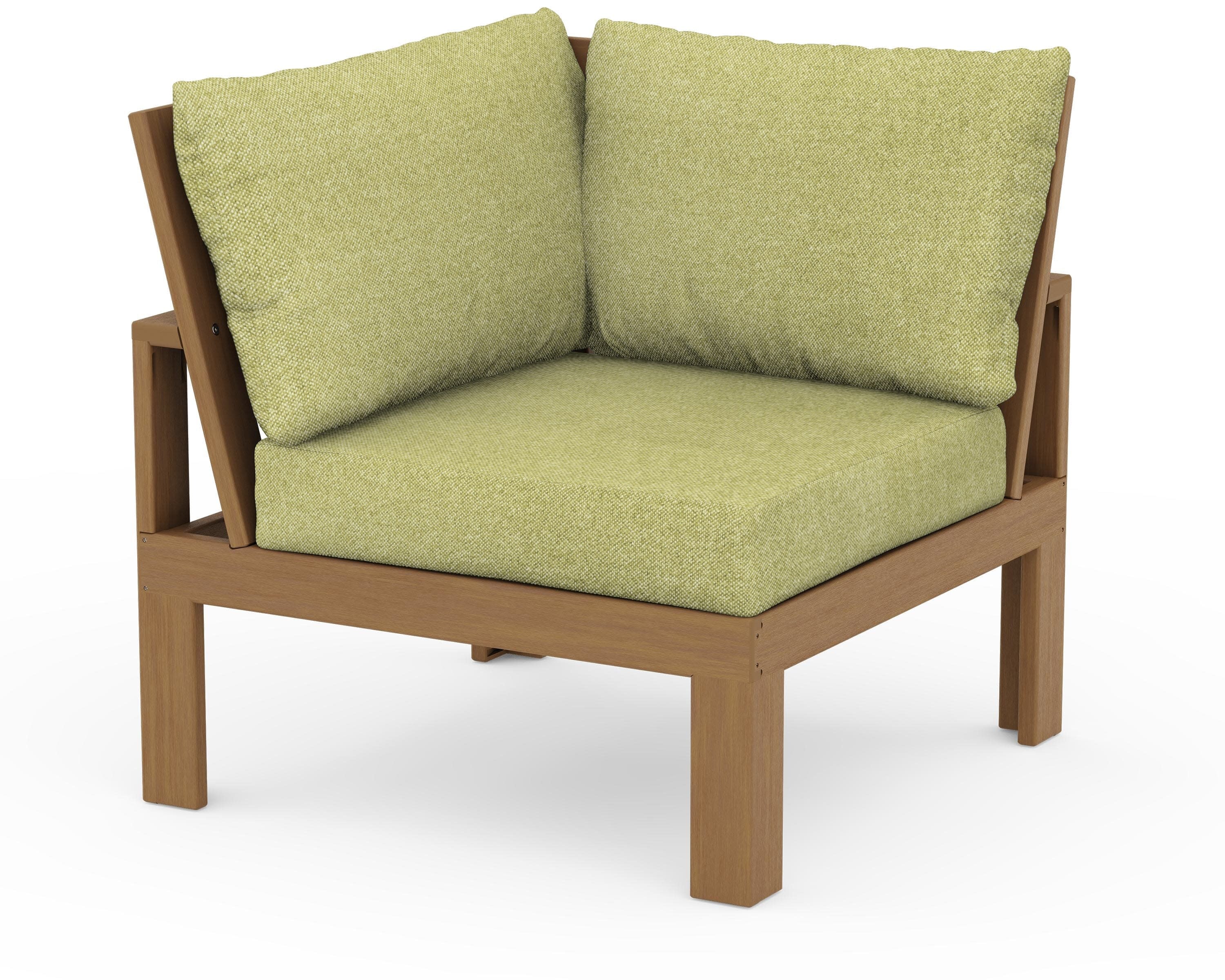 Modular Corner Chair in Natural / Chartreuse Boucle