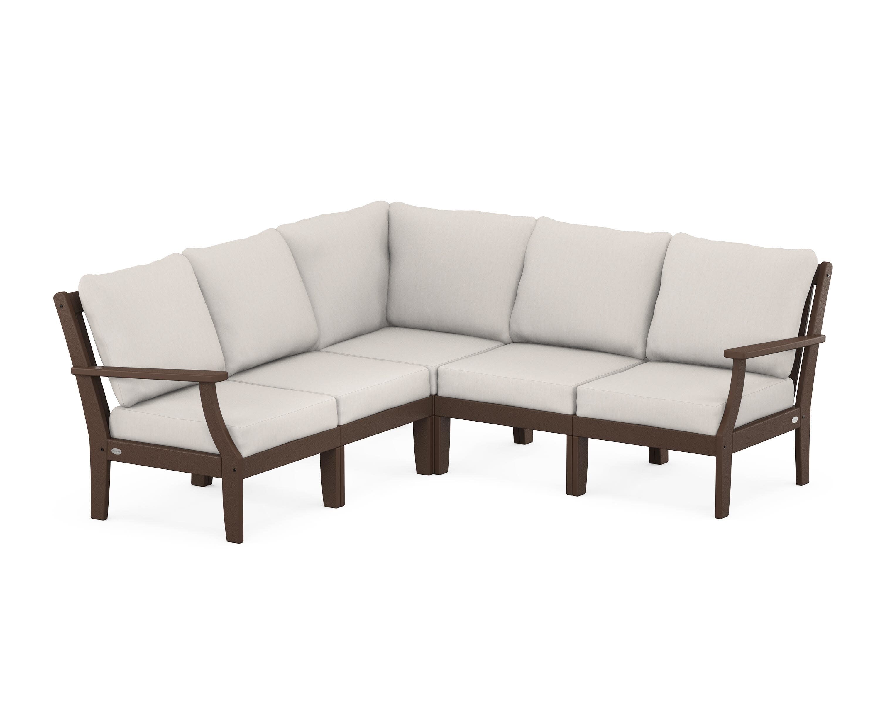 Braxton Modular 5-Piece Deep Seating Set in Mahogany / Cast Ash