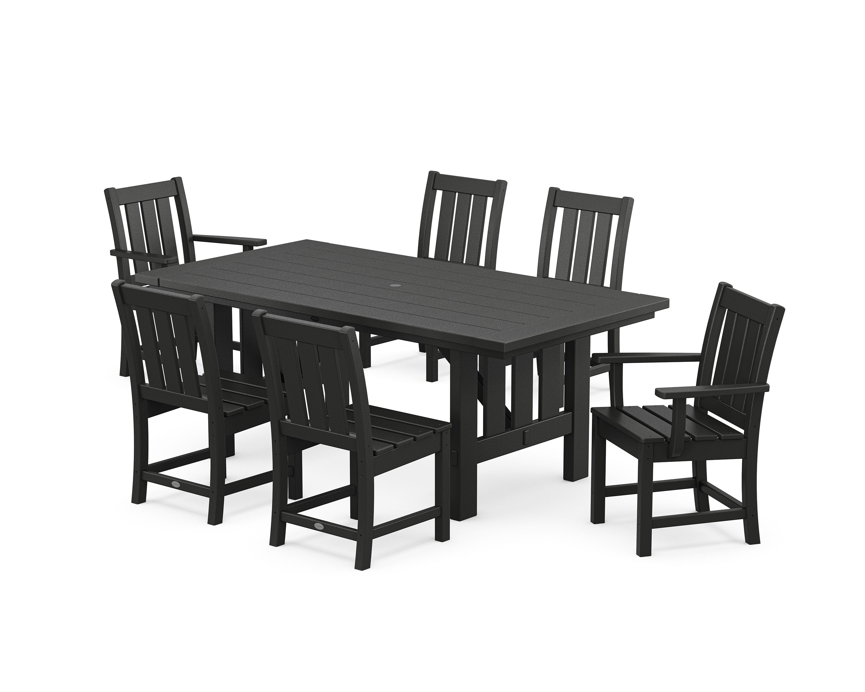 Oxford 7-Piece Dining Set with Mission Table in Black