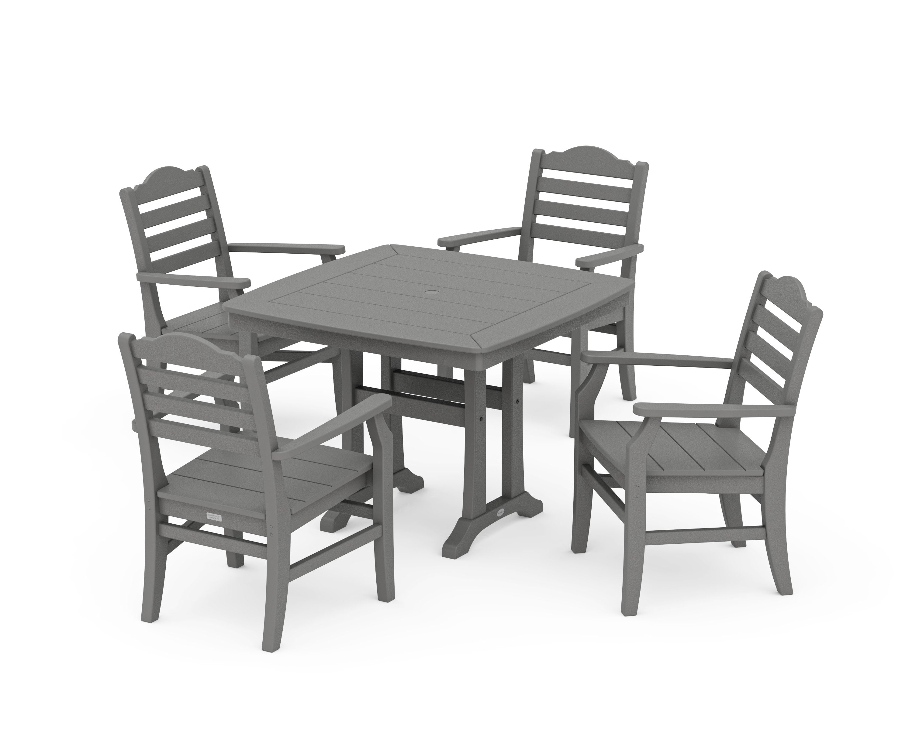 Savannah 5-Piece Dining Set with Trestle Legs in Slate Grey