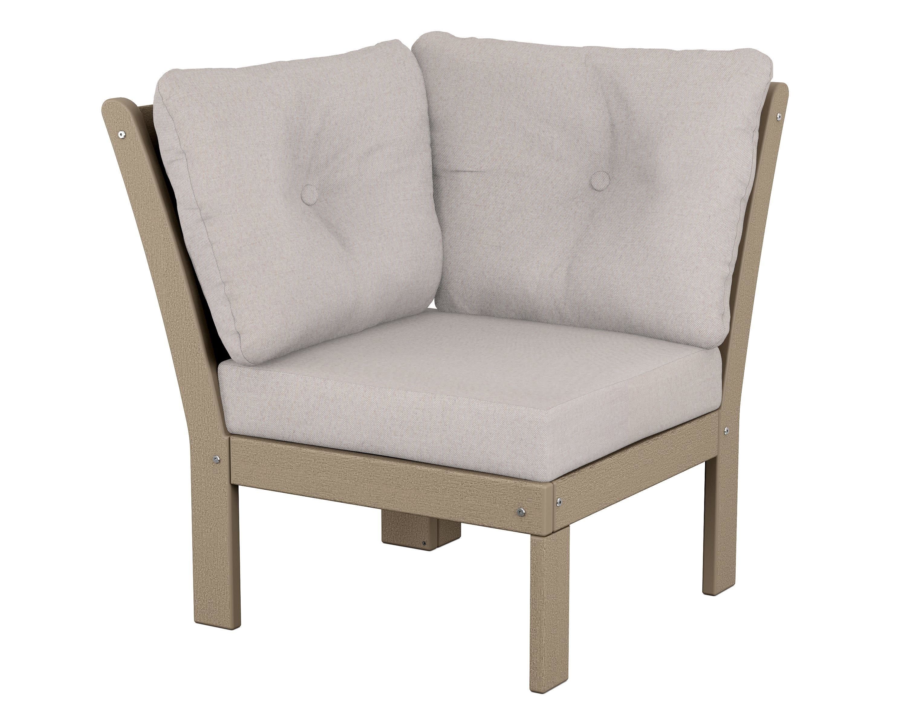 Vineyard Modular Corner Chair in Vintage Sahara / Dune Burlap