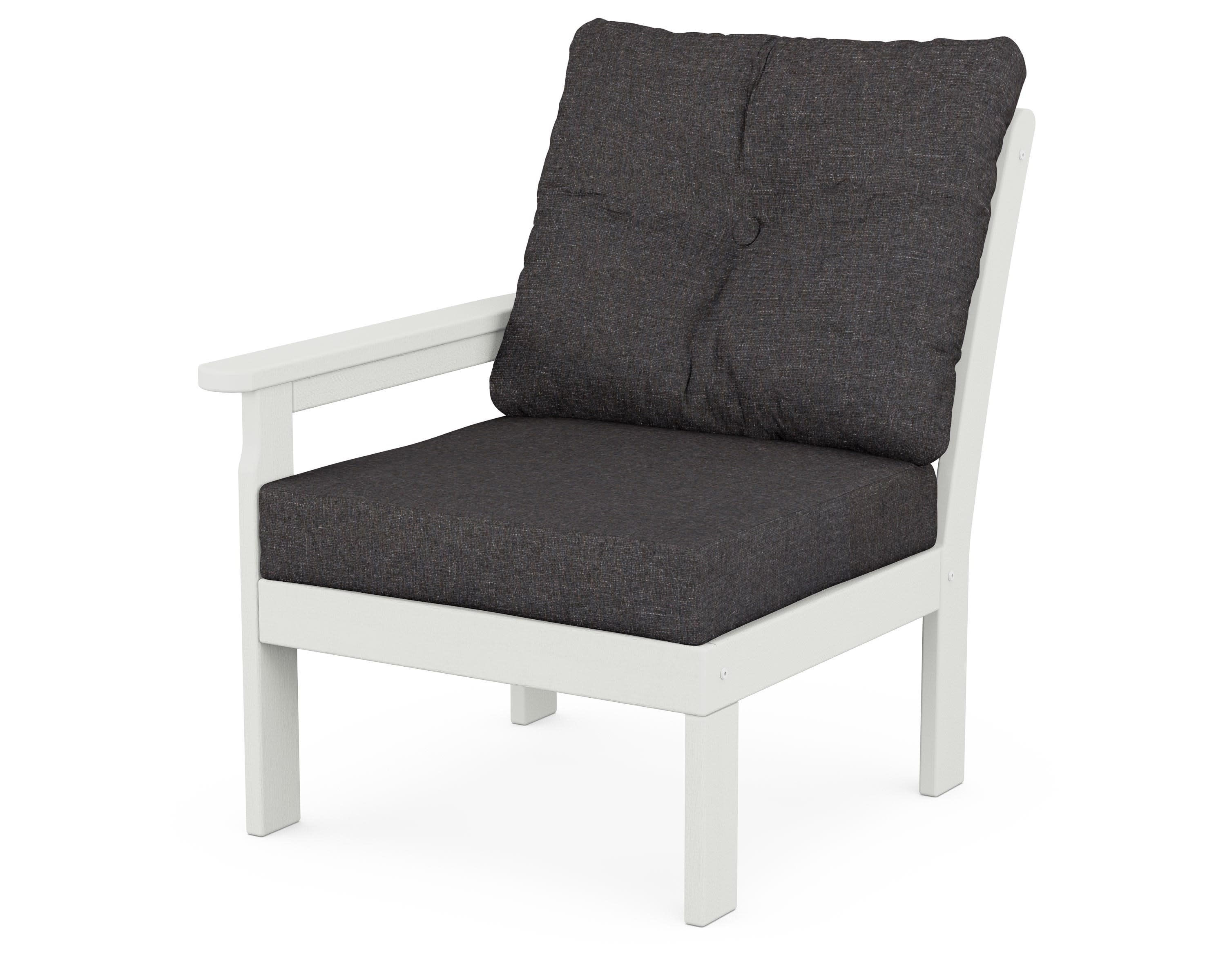 Vineyard Modular Left Arm Chair in Vintage White / Ash Charcoal