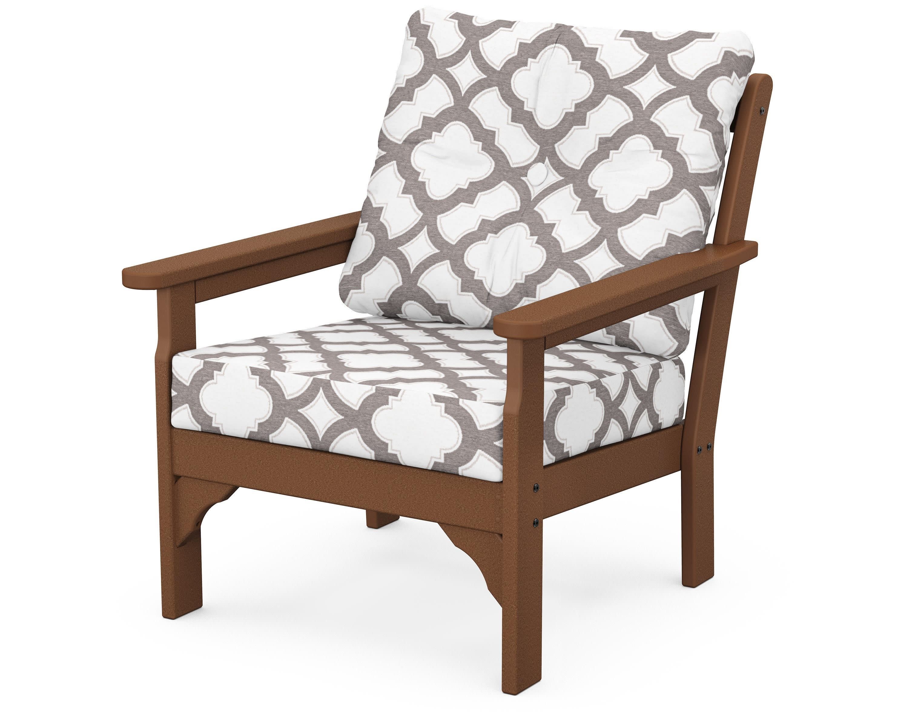 Vineyard Deep Seating Chair in Teak / Trellis Grey Mist