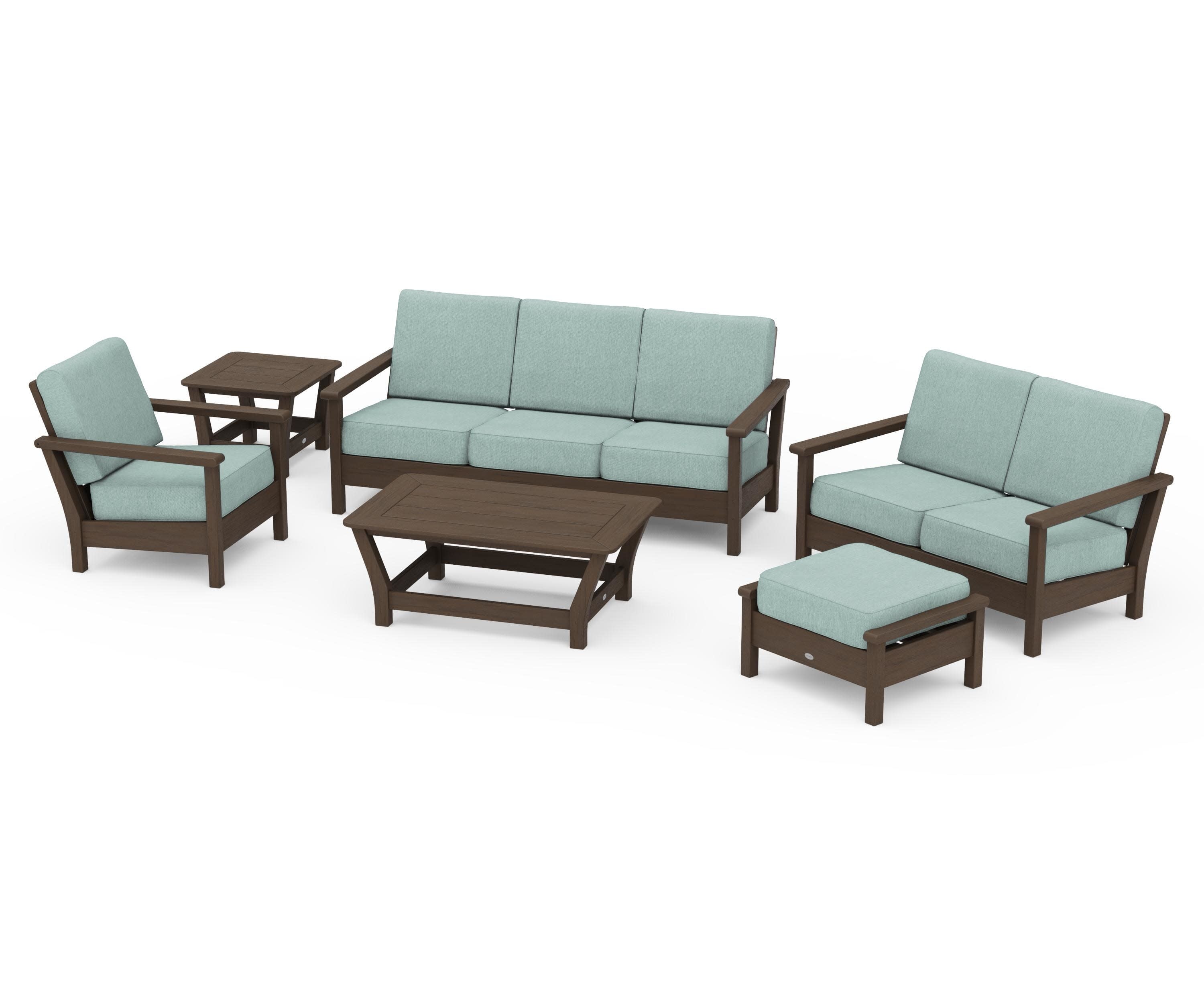 Harbour 6-Piece Outdoor Living Set in Kona / Glacier Spa