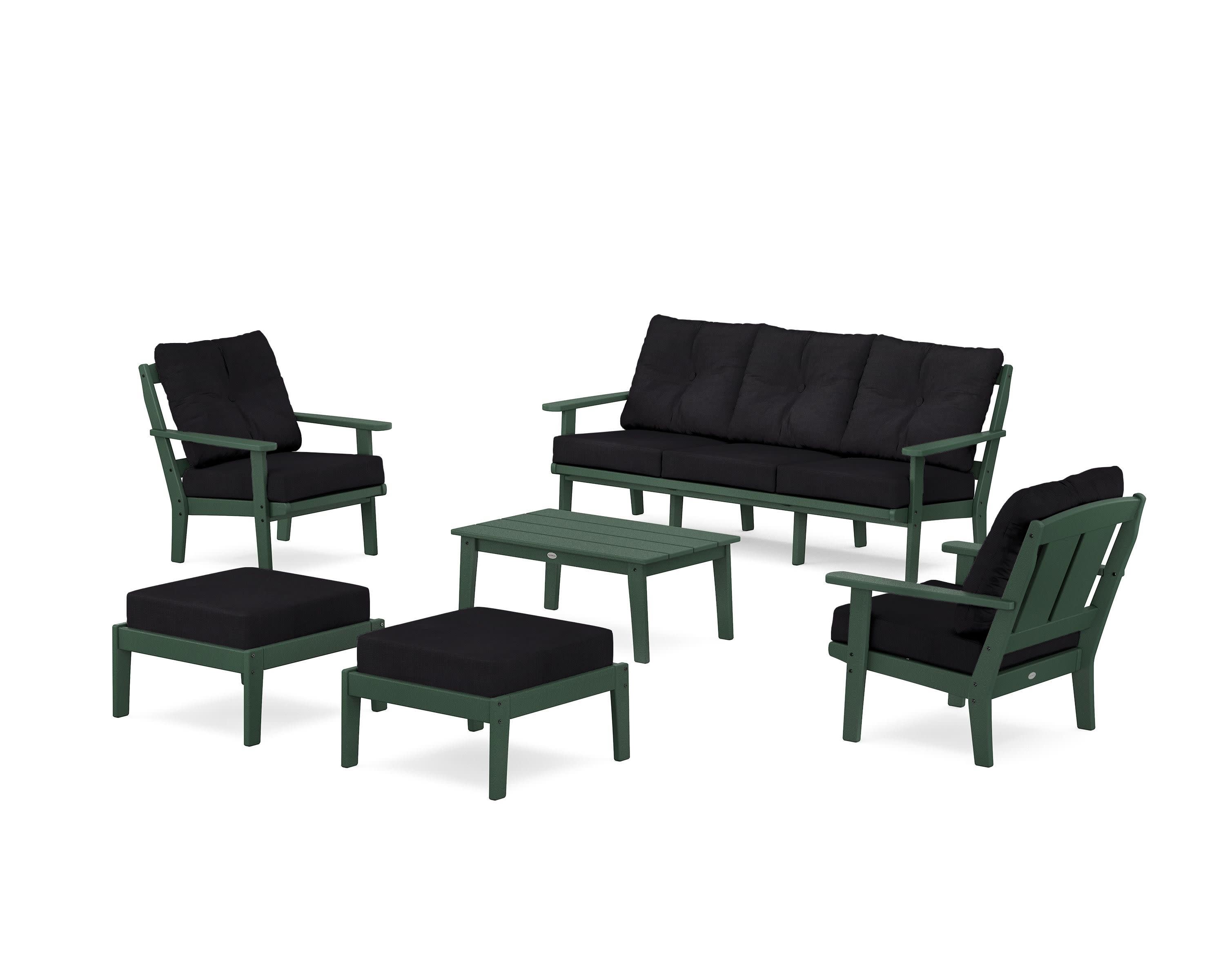 Mission 6-Piece Lounge Sofa Set in Green / Midnight Linen