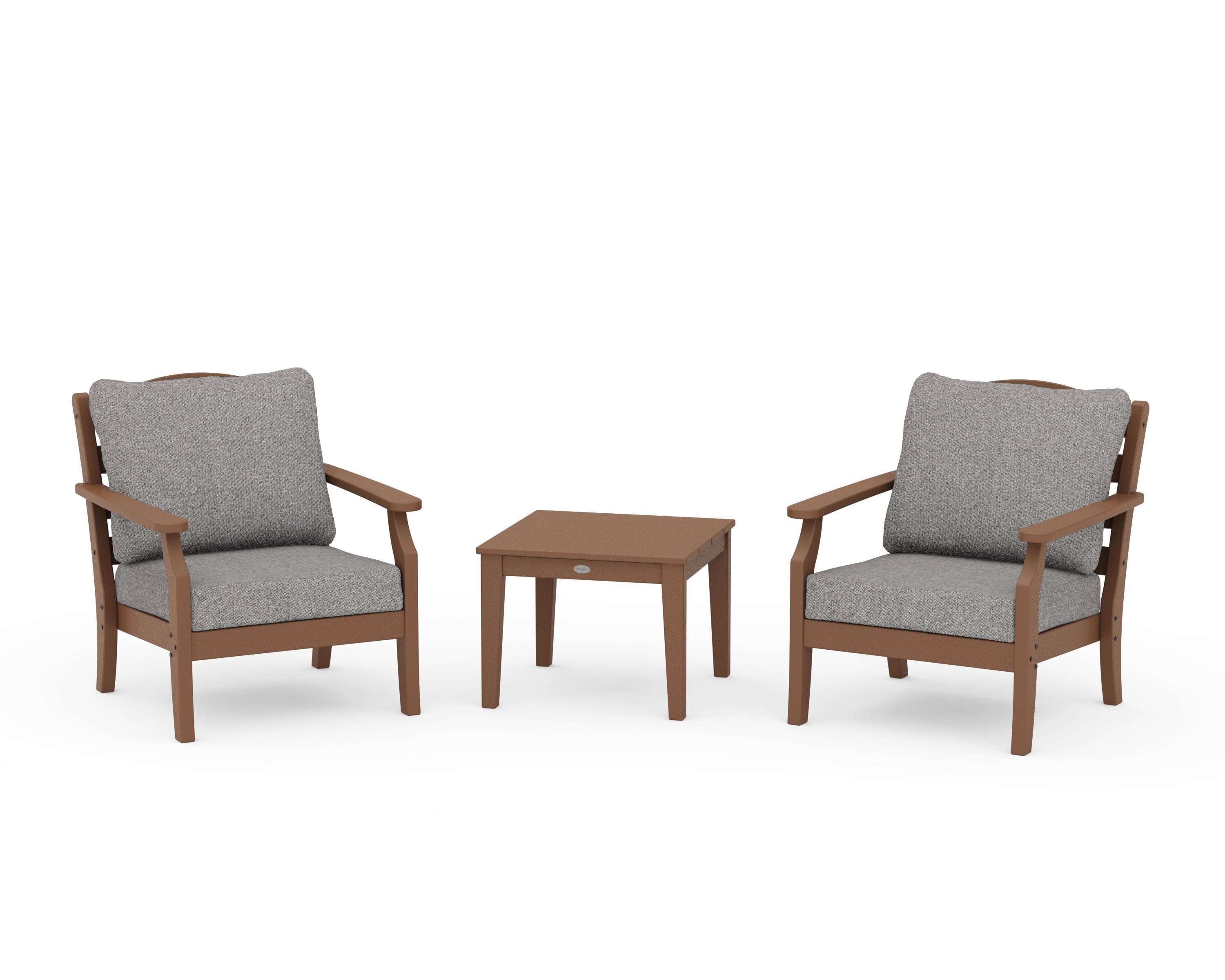 Savannah 3-Piece Deep Seating Set in Teak / Grey Mist