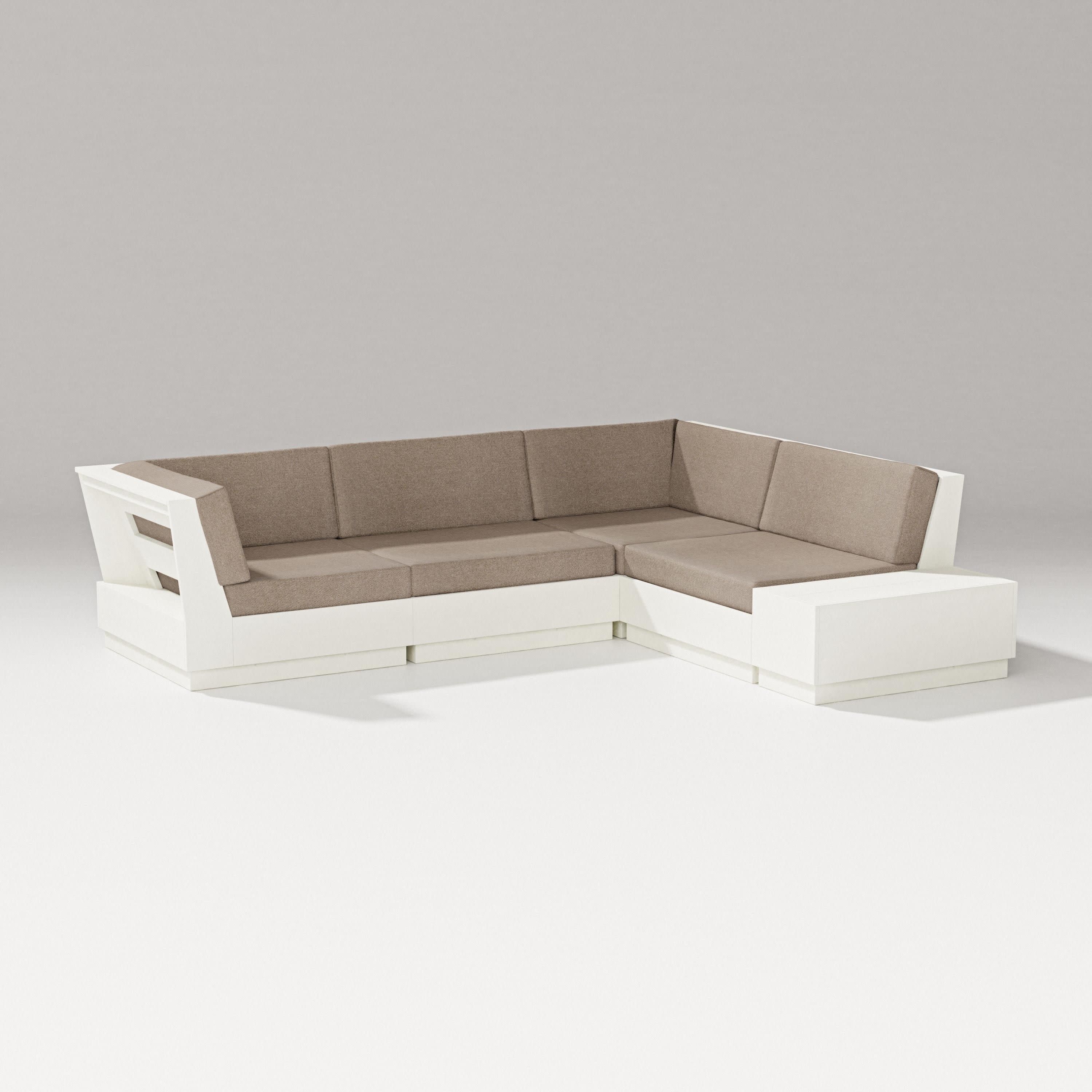 Elevate Corner Sectional in Vintage White / Spiced Burlap