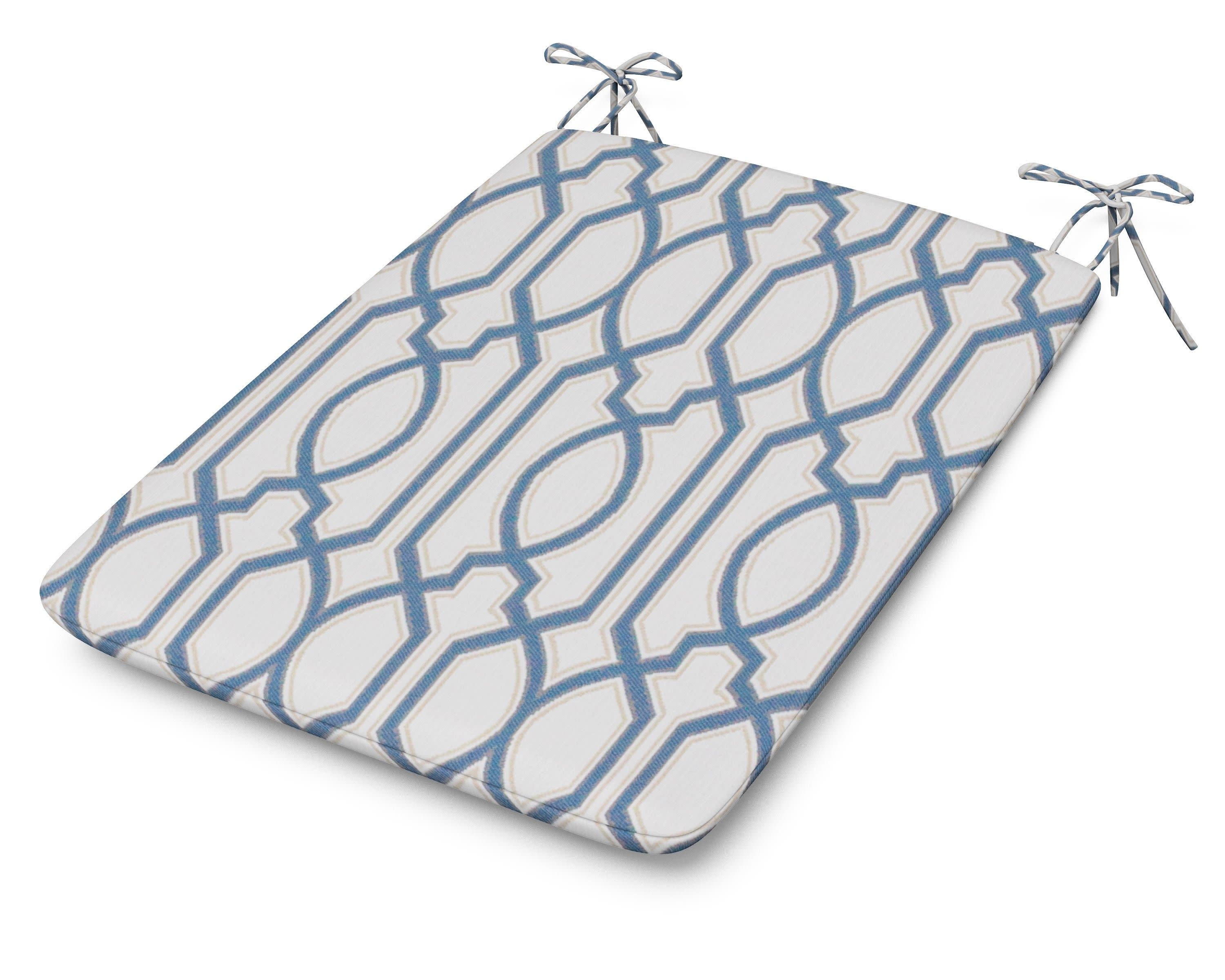 1100 Plaza Seat Pad in Chelsey Trellis Cobalt