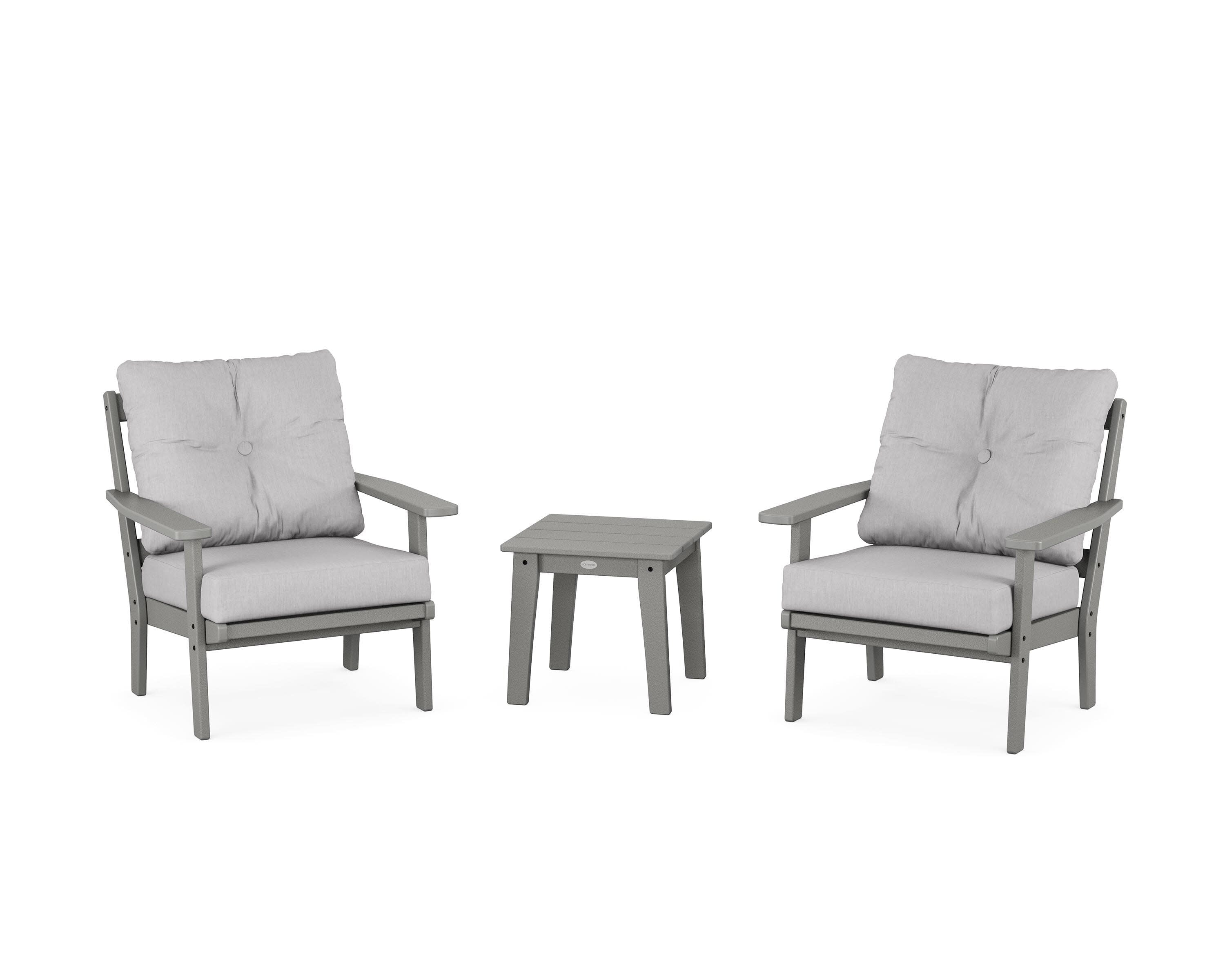 Prairie 3-Piece Deep Seating Set in Slate Grey / Granite