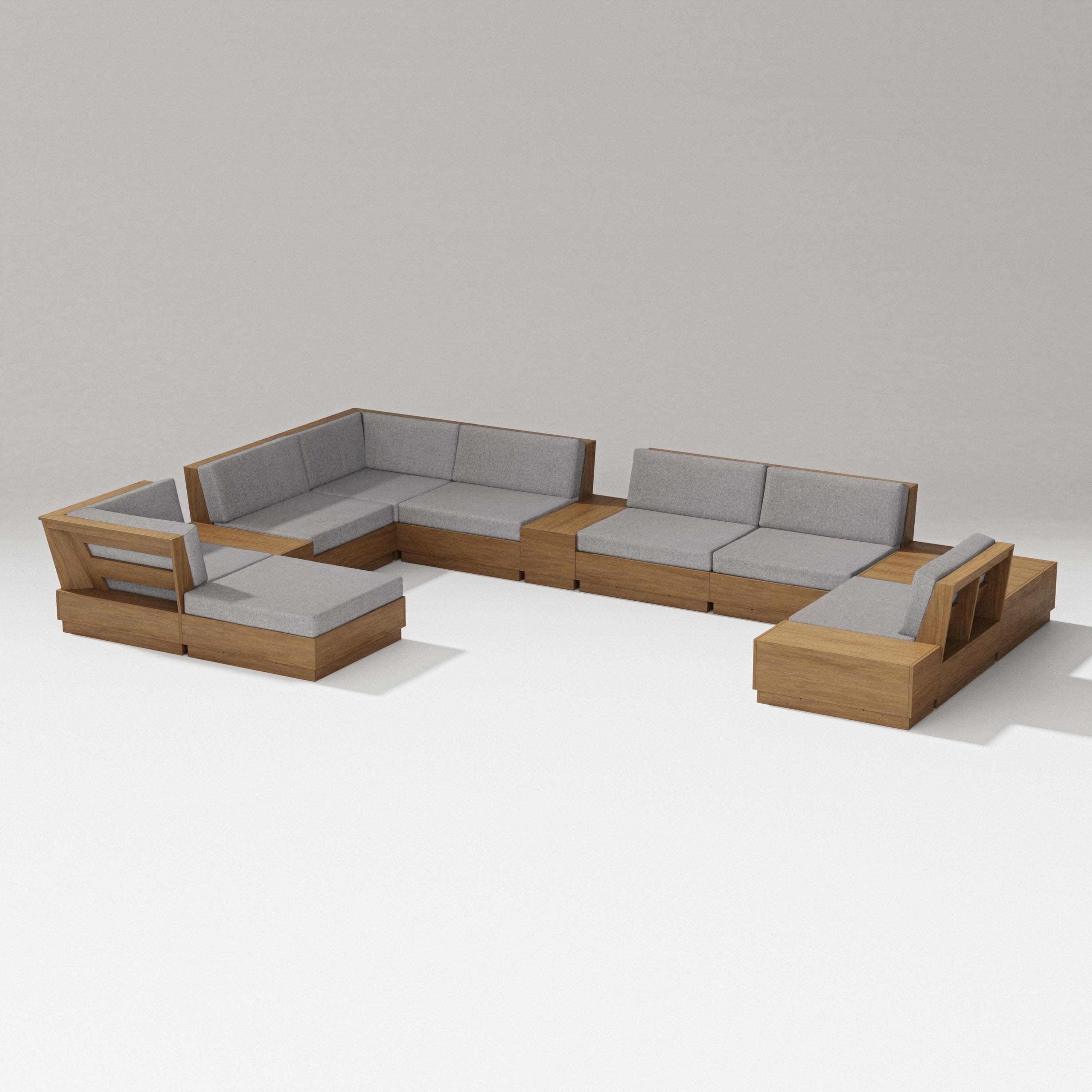 Elevate 12-Piece Conversation Sectional Set in Natural / Grey Mist