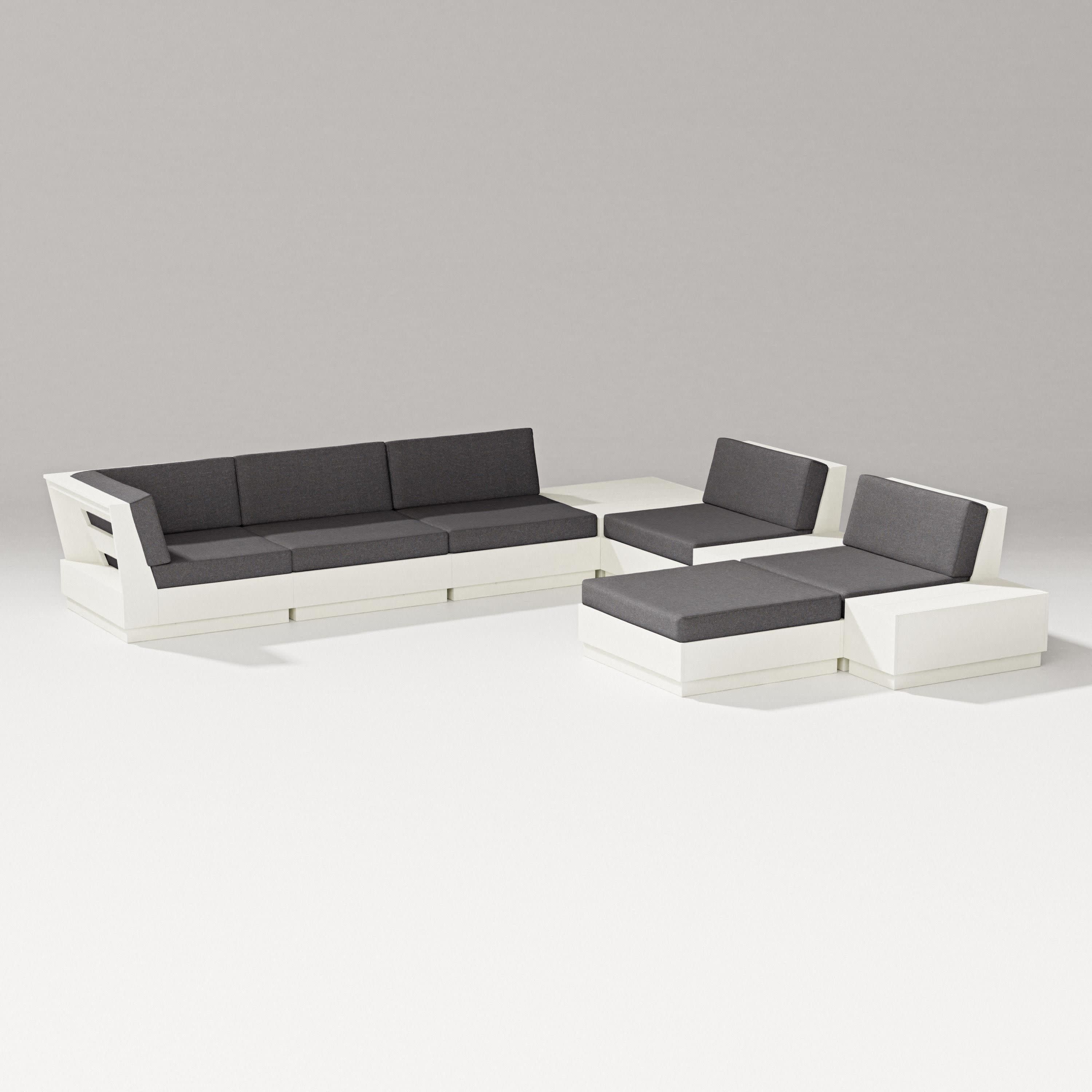 Elevate 9-Piece Conversation Sectional in Vintage White / Ash Charcoal