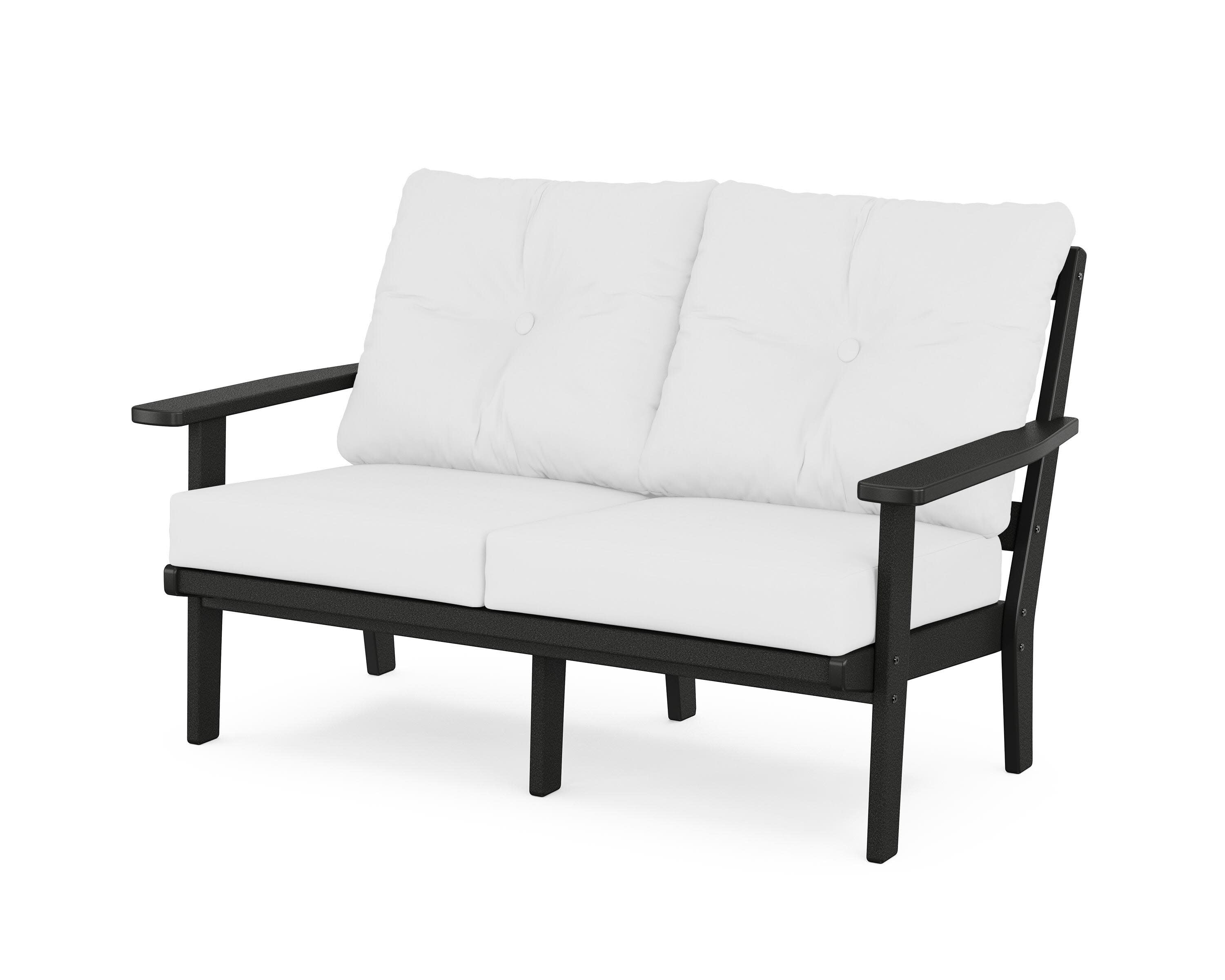 Oxford Deep SeatingLoveseat in Black / Natural