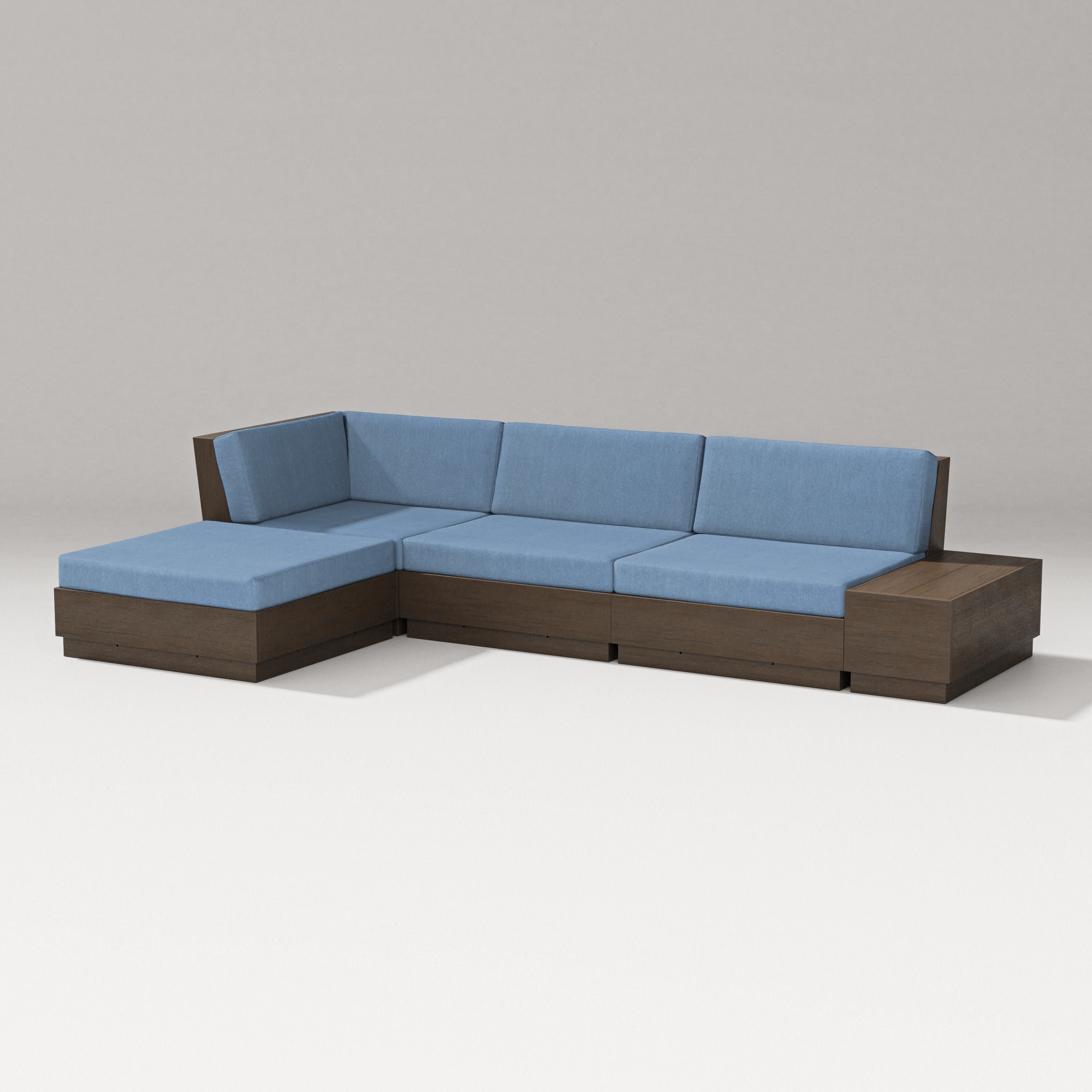 Elevate Chaise Sectional in Kona / Sky Blue