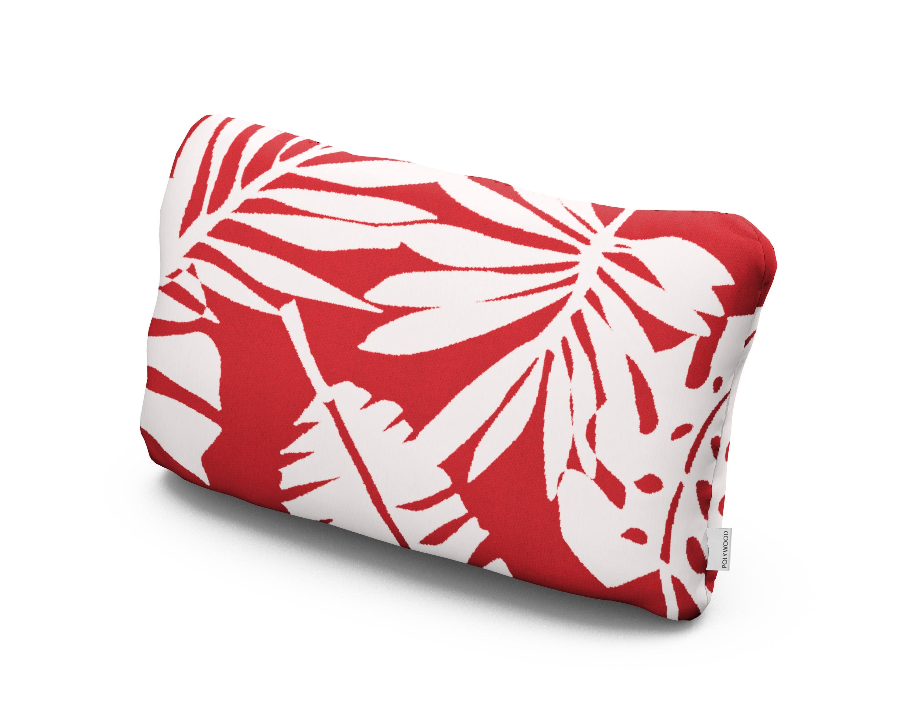 Outdoor Lumbar Pillow in Leaf Crimson