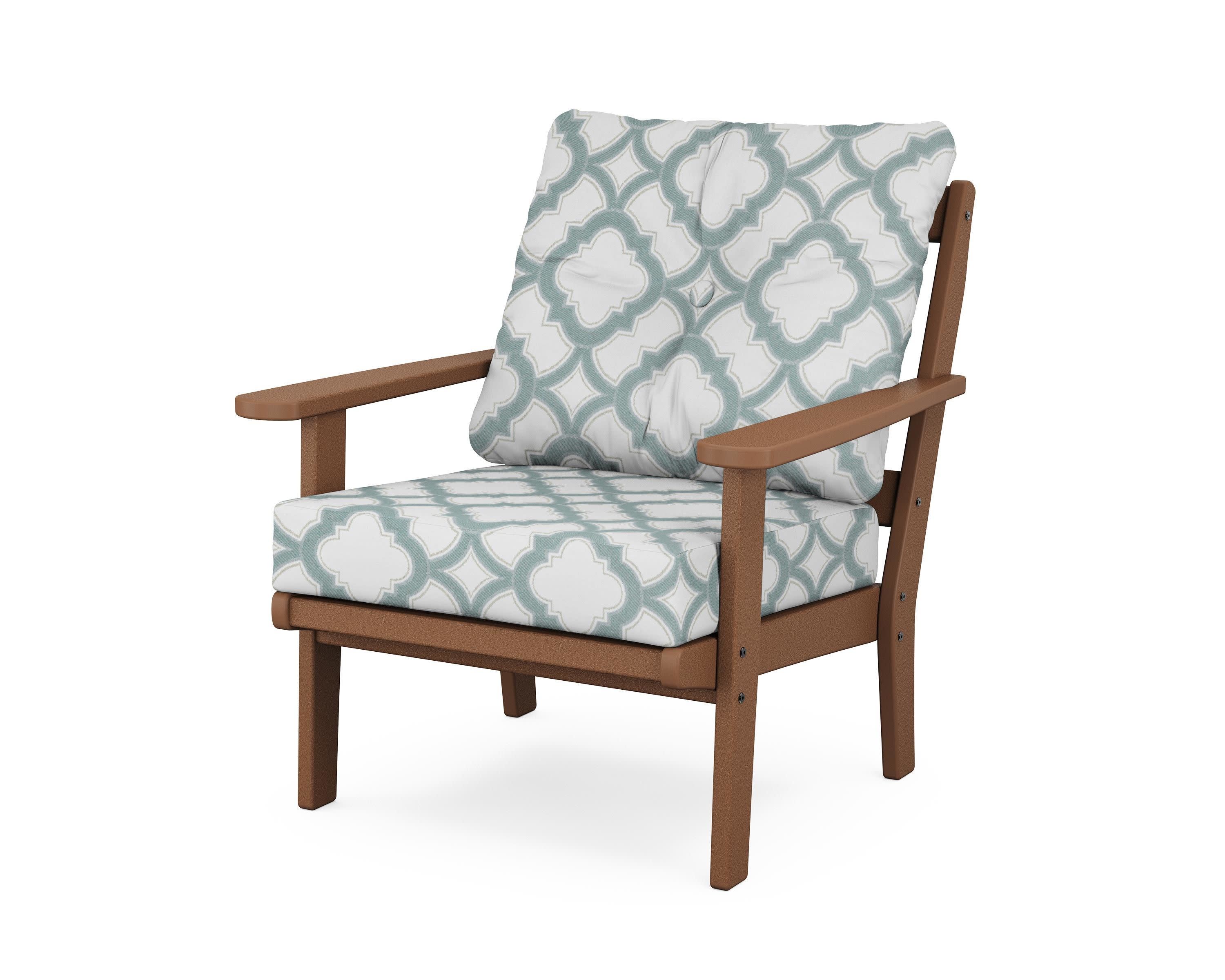 Mission Deep Seating Chair in Teak / Trellis Glacier Spa