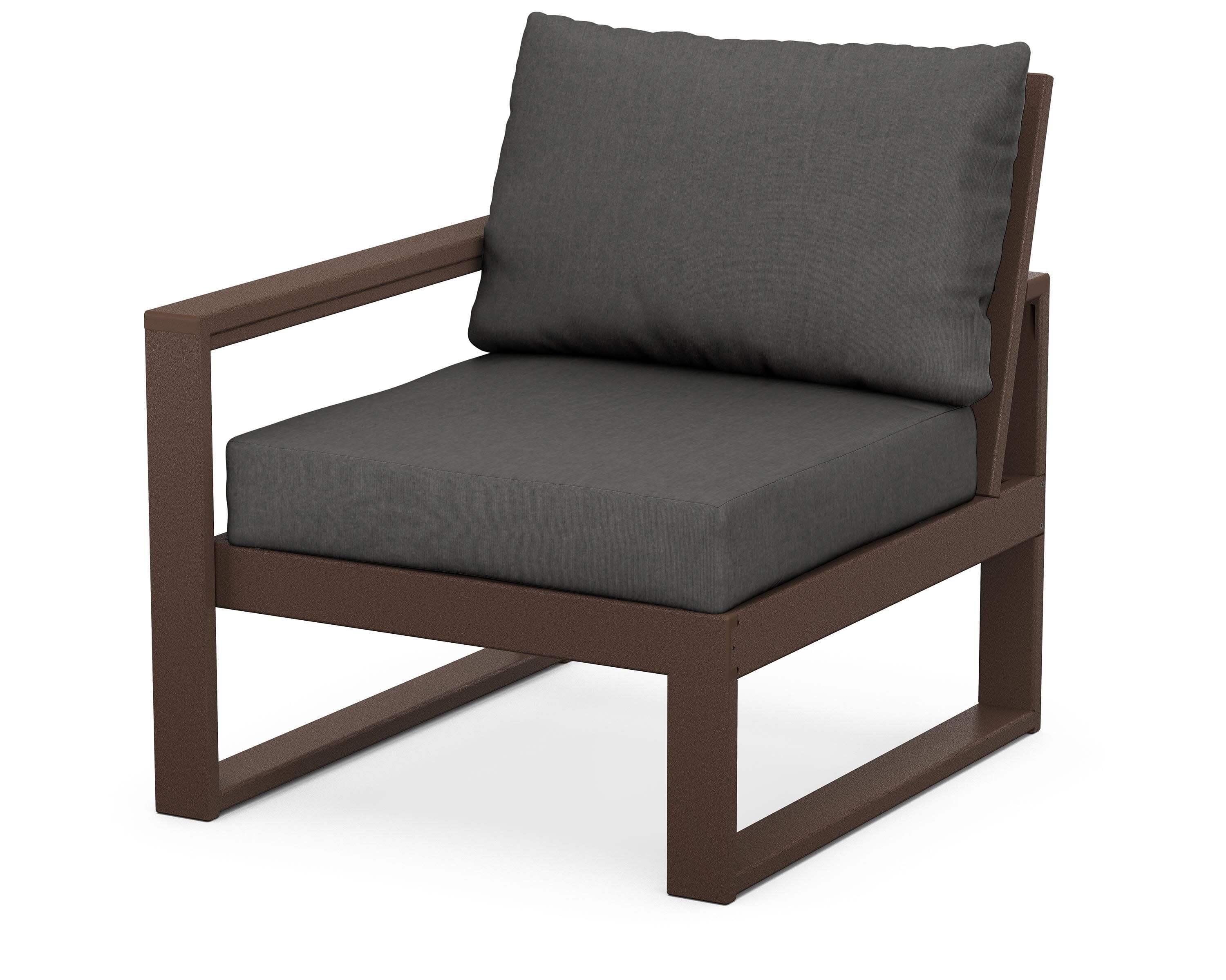 EDGE Modular Left Arm Chair in Mahogany / Spectrum Carbon