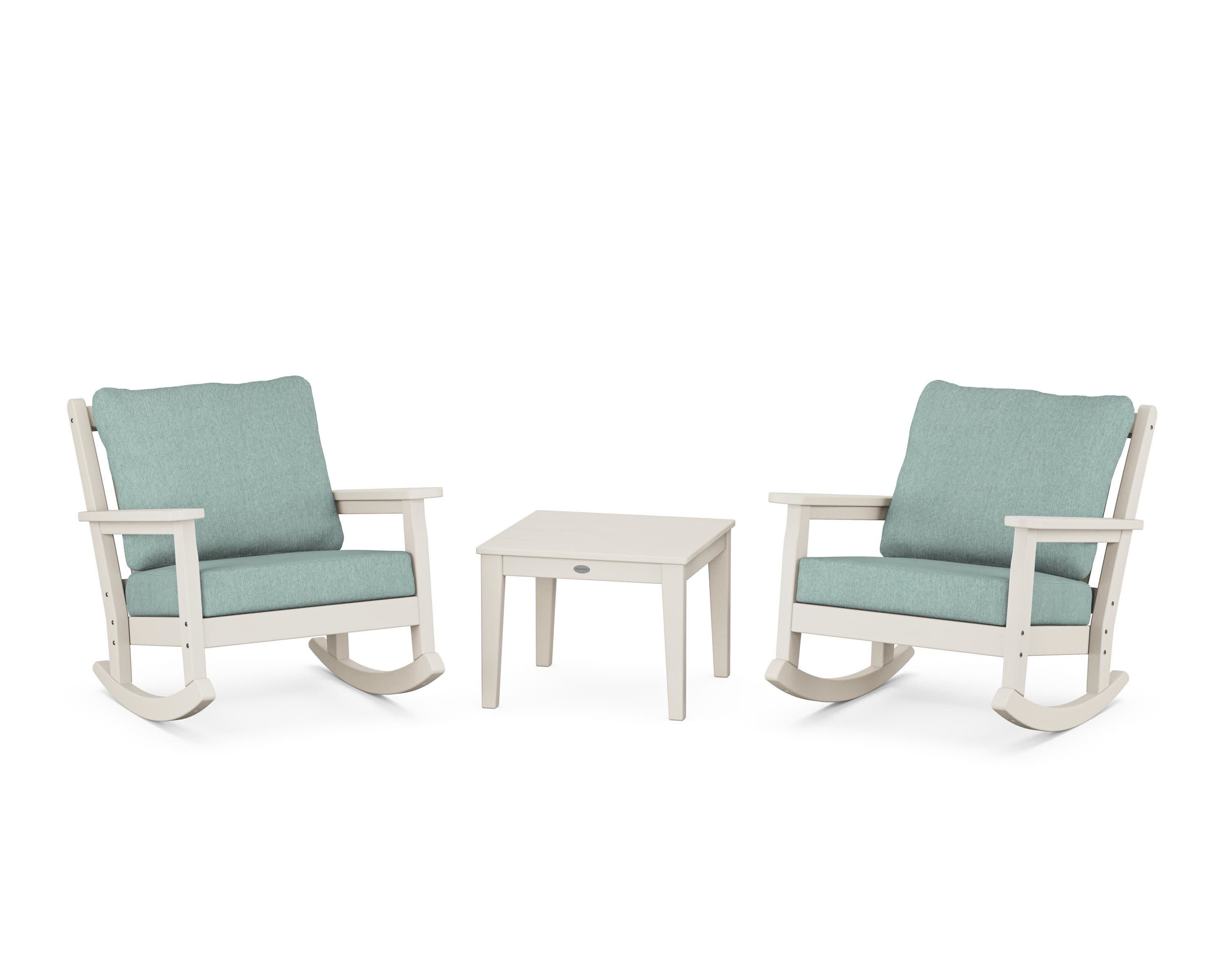 Chippendale 3-Piece Deep Seating Rocker Set in Sand / Glacier Spa