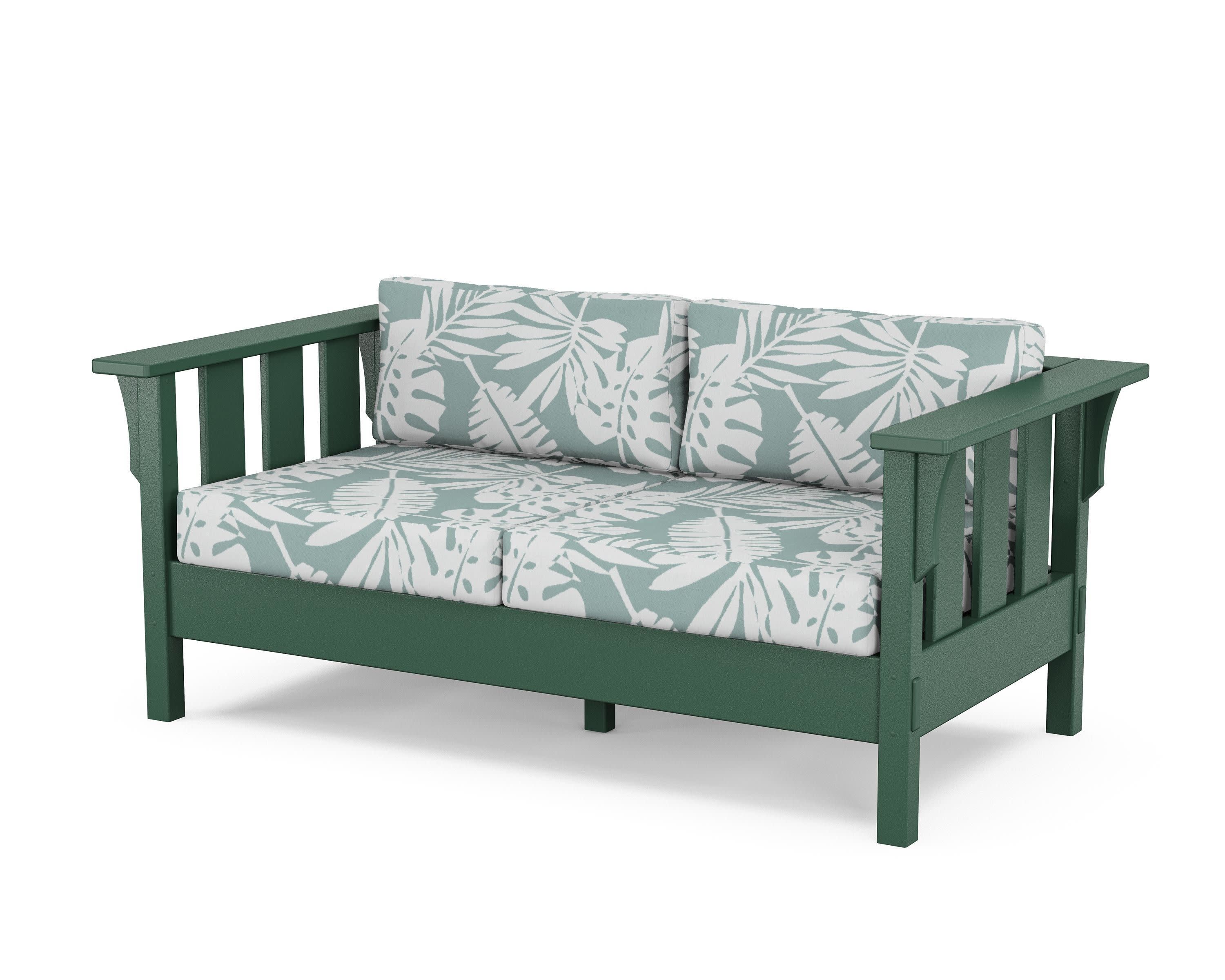 Acadia Deep Seating Loveseat in Green / Leaf Glacier Spa