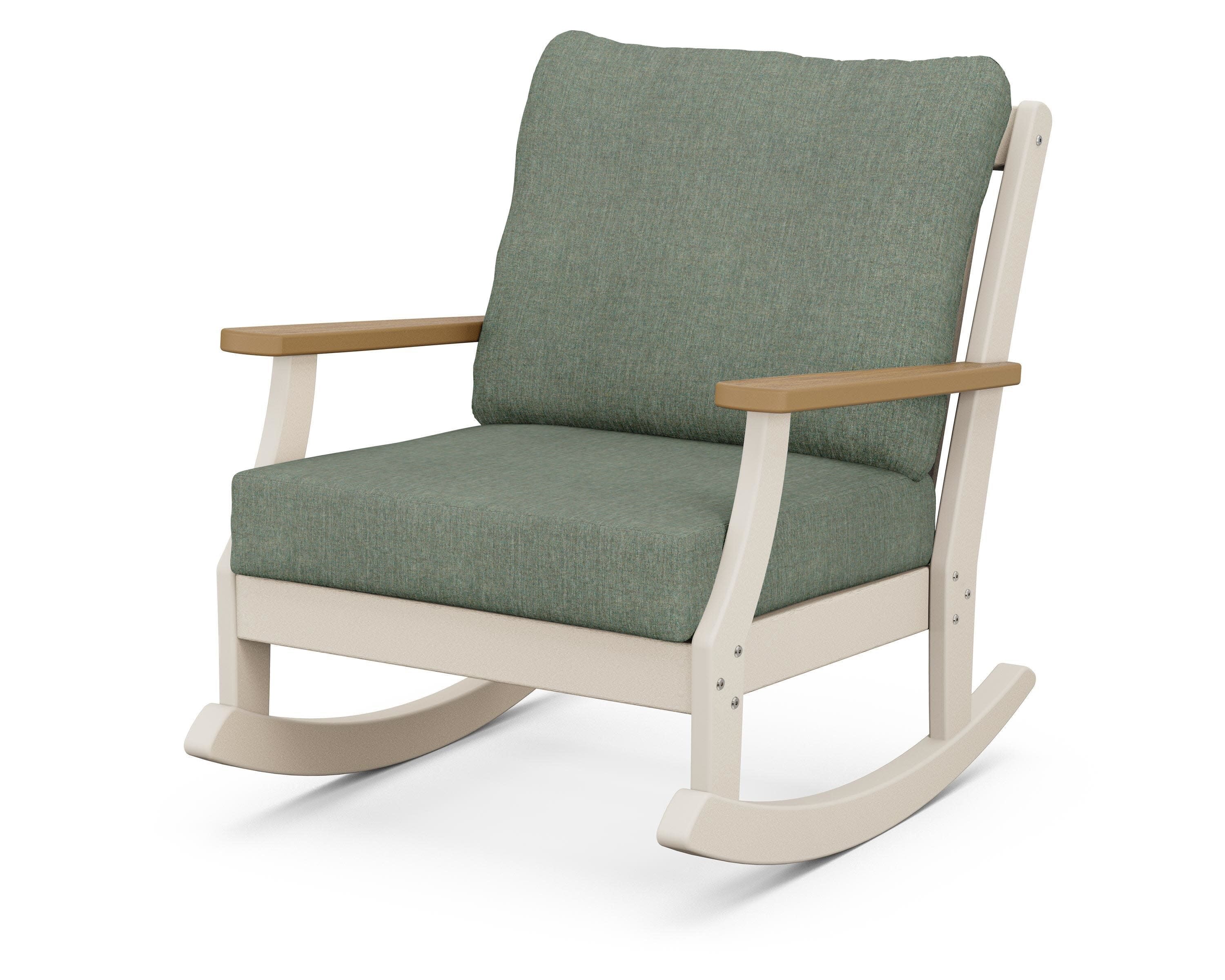 Braxton Deep Seating Rocking Chair in Sand / Natural / Cast Sage