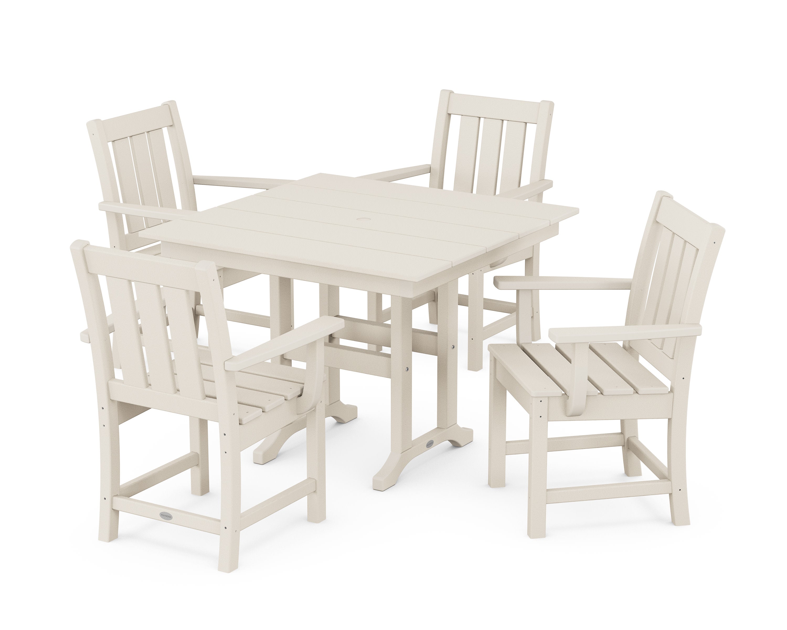 Oxford 5-Piece Farmhouse Dining Set in Sand