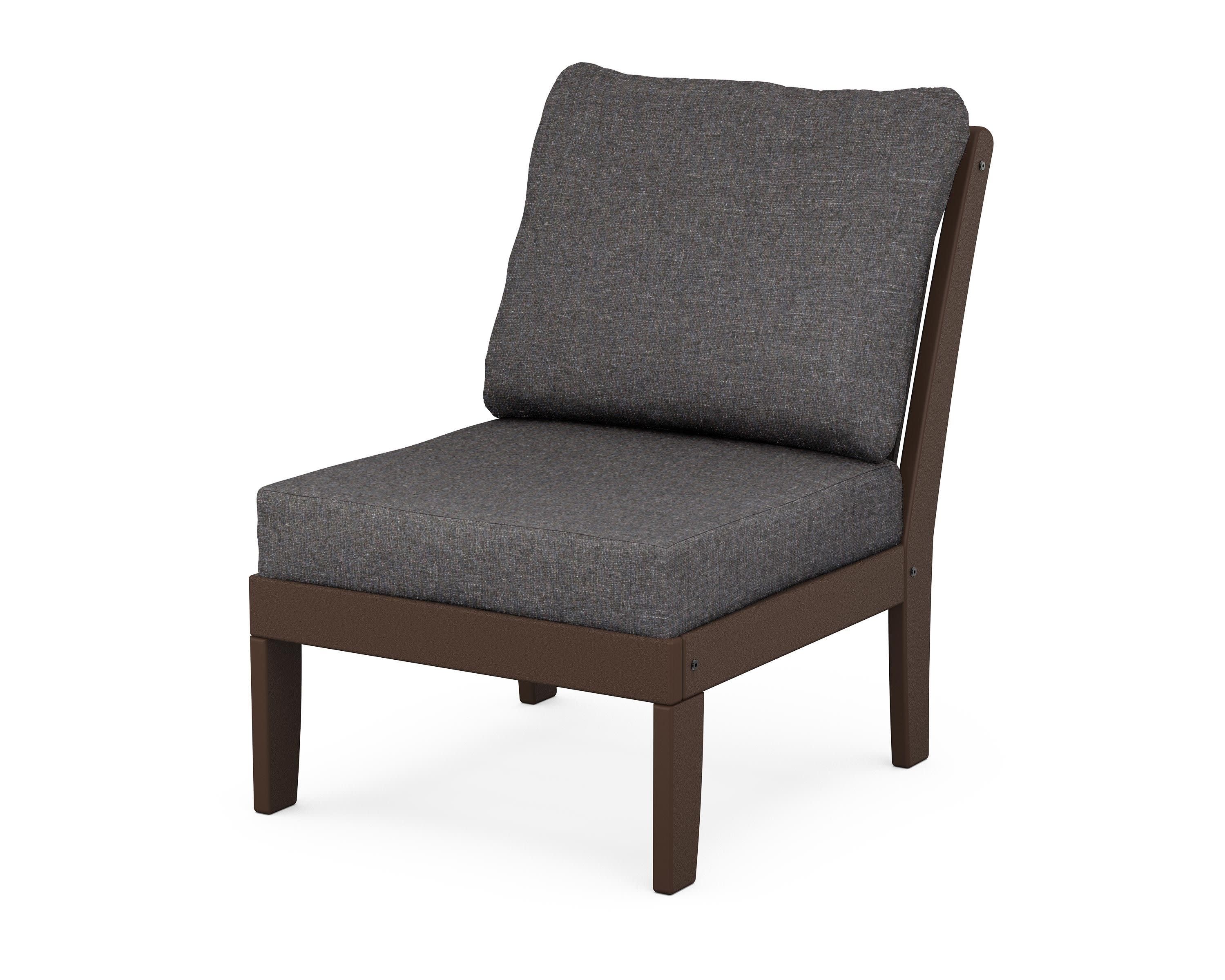 Braxton Modular Armless Chair in Mahogany / Ash Charcoal