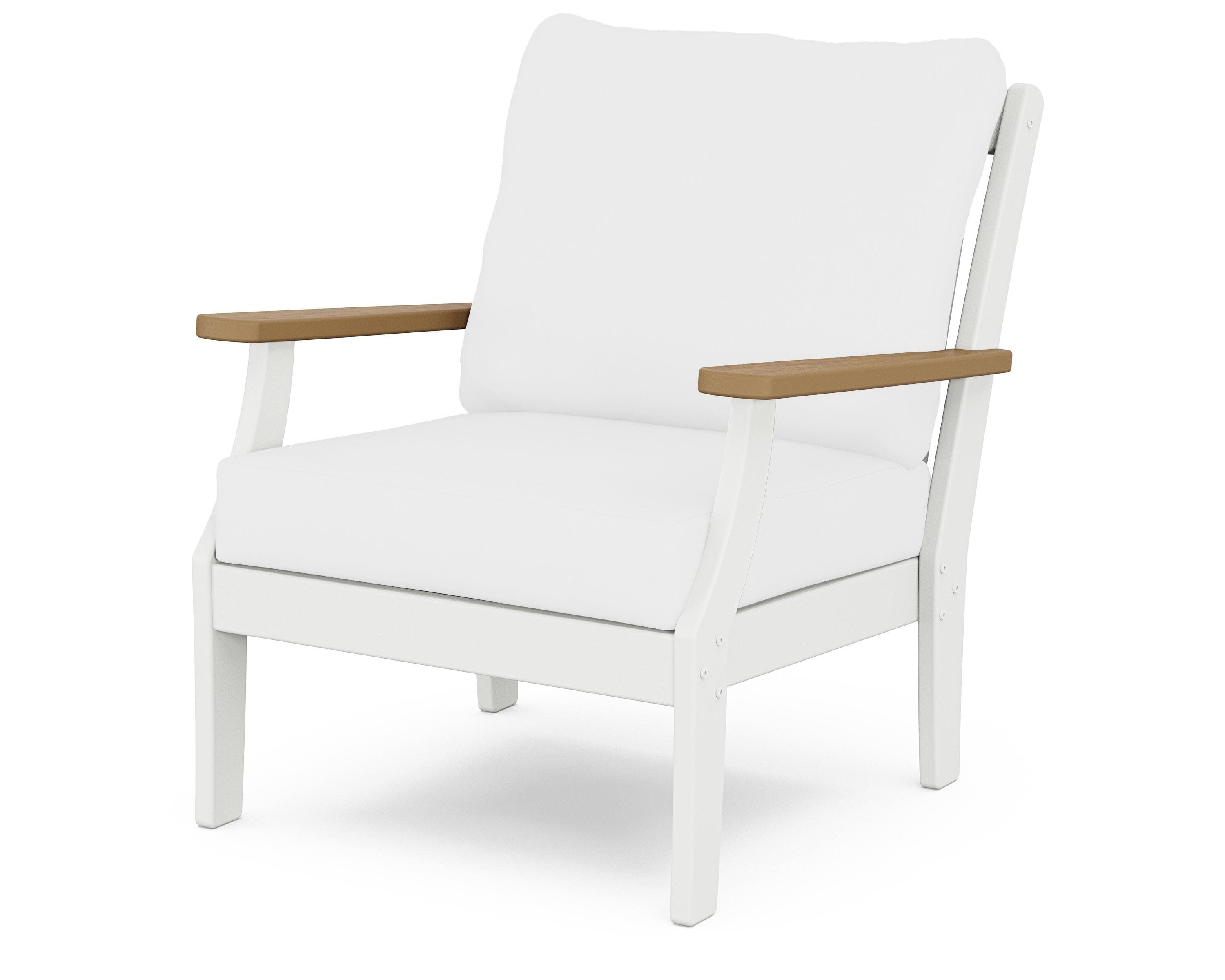 Braxton Deep Seating Chair in White / Natural / Natural