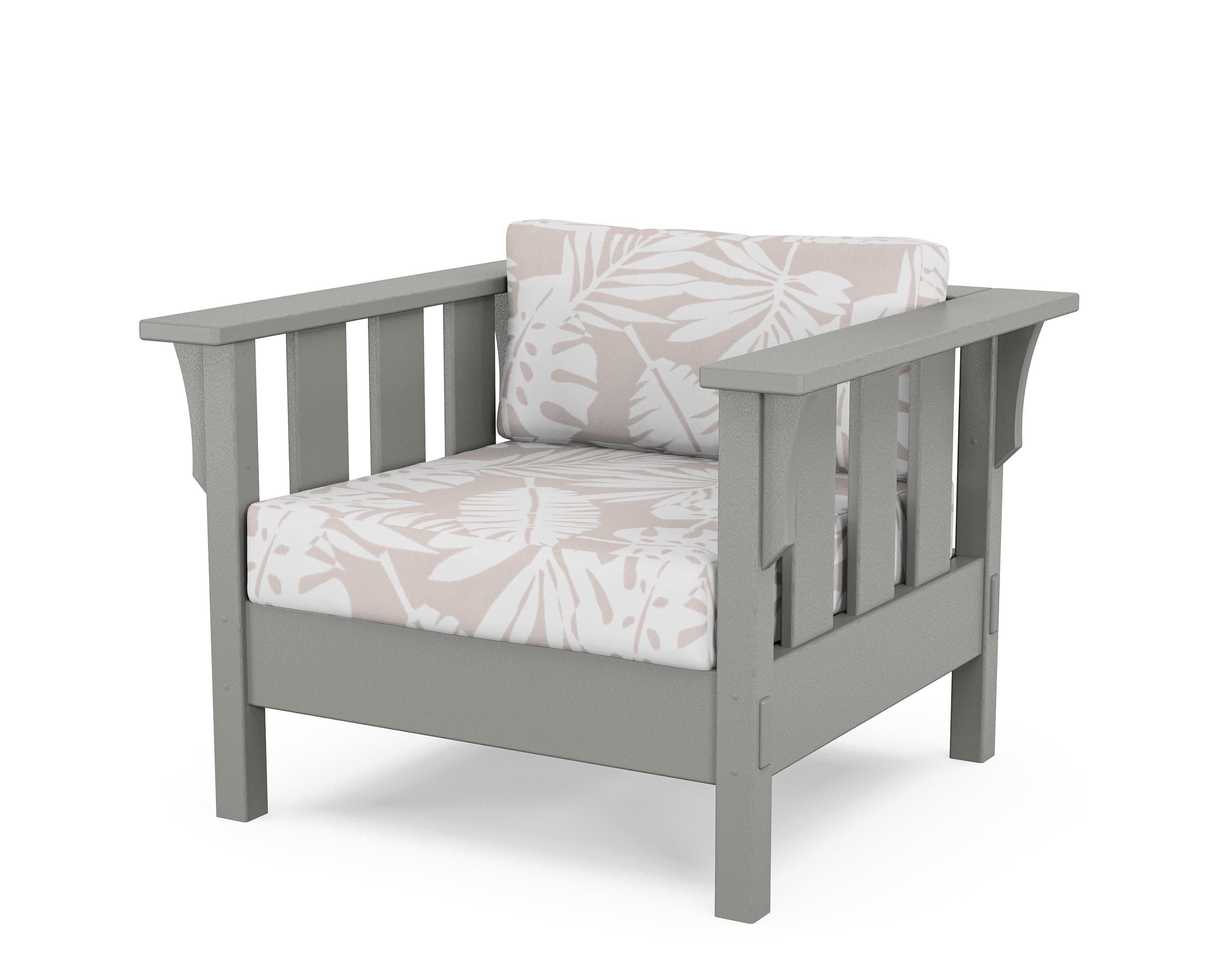Acadia Deep Seating Chair in Slate Grey / Leaf Dune Burlap