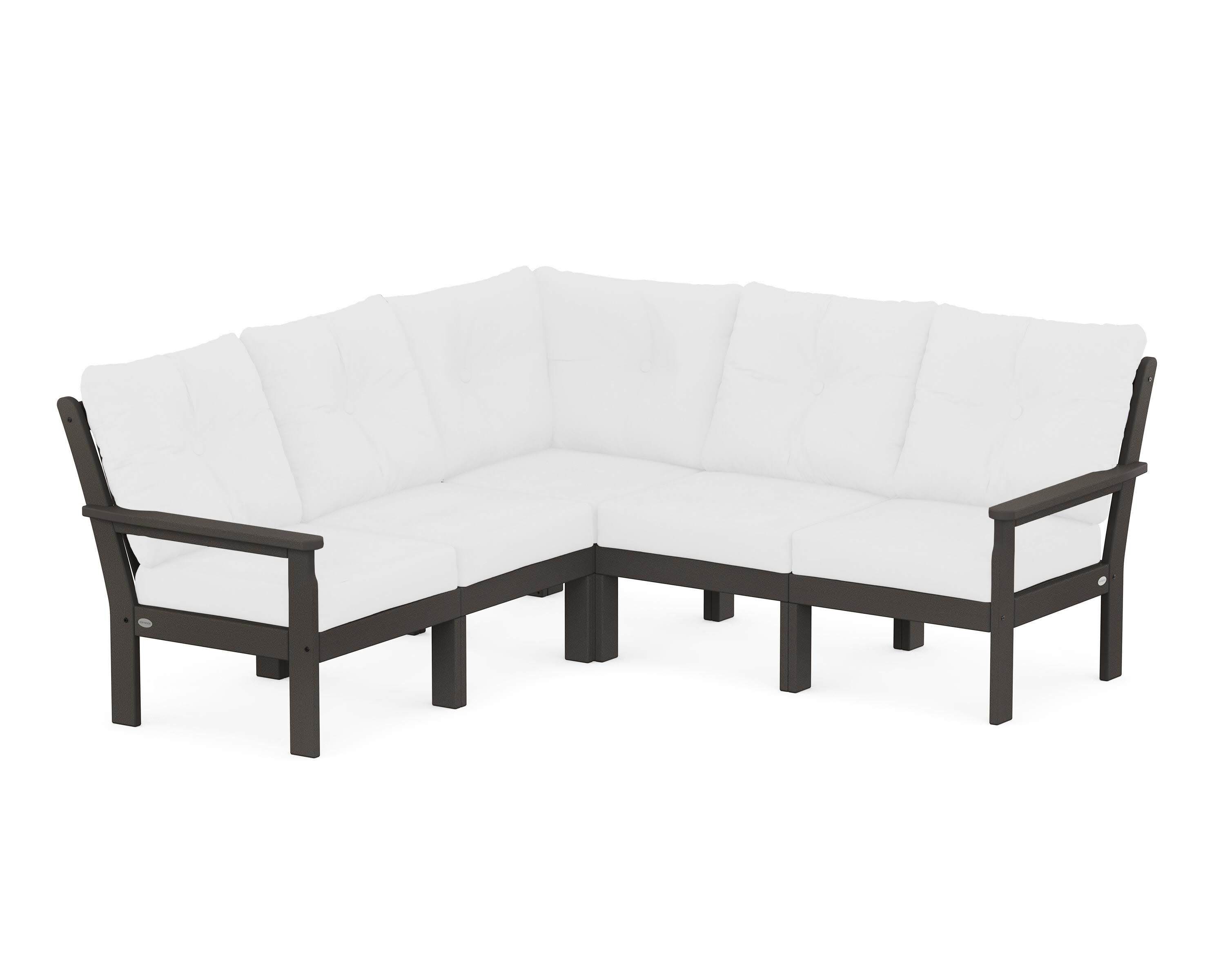 Vineyard 5-Piece Sectional in Vintage Coffee / Natural