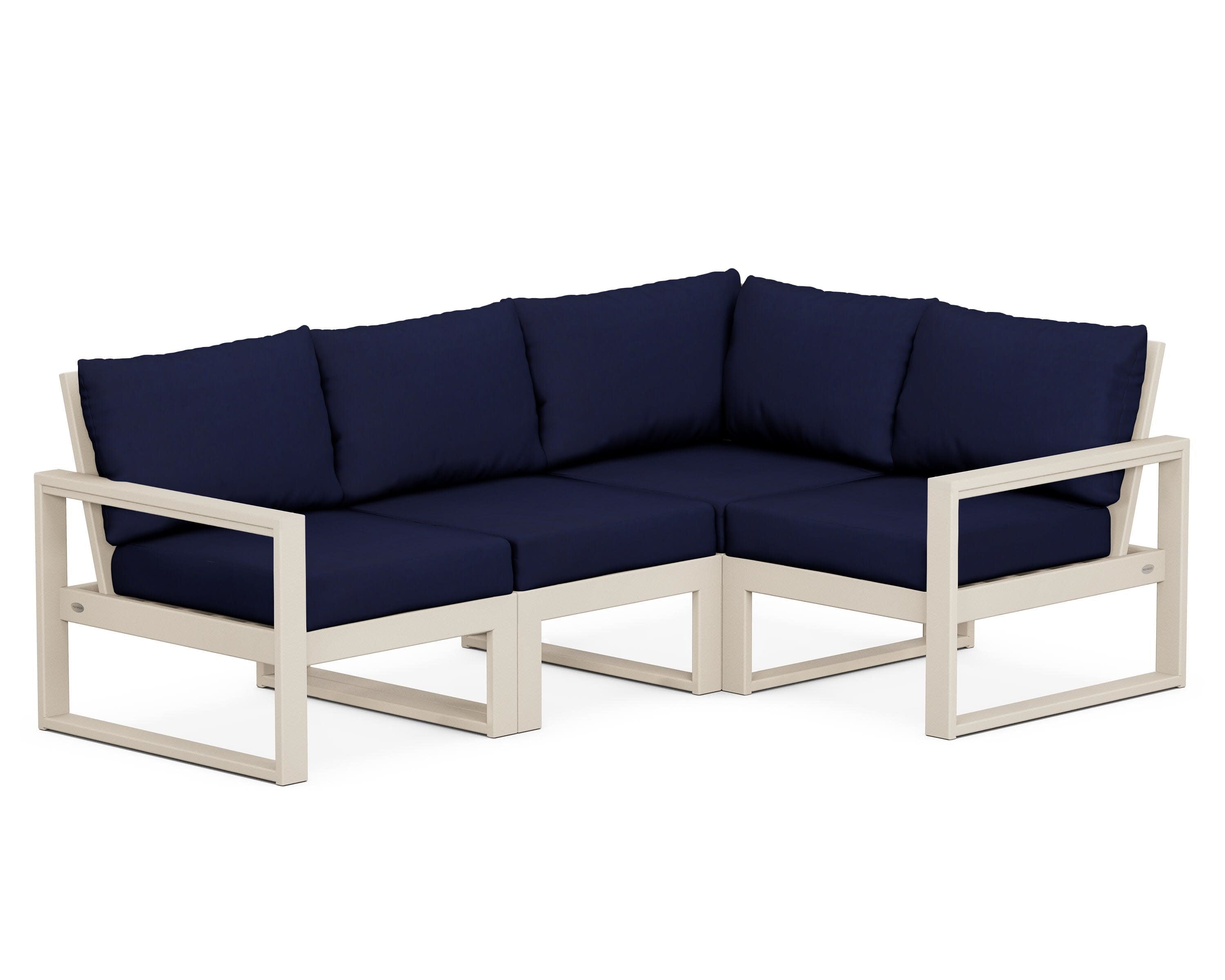 EDGE 4-Piece Modular Deep Seating Set in Sand / Navy