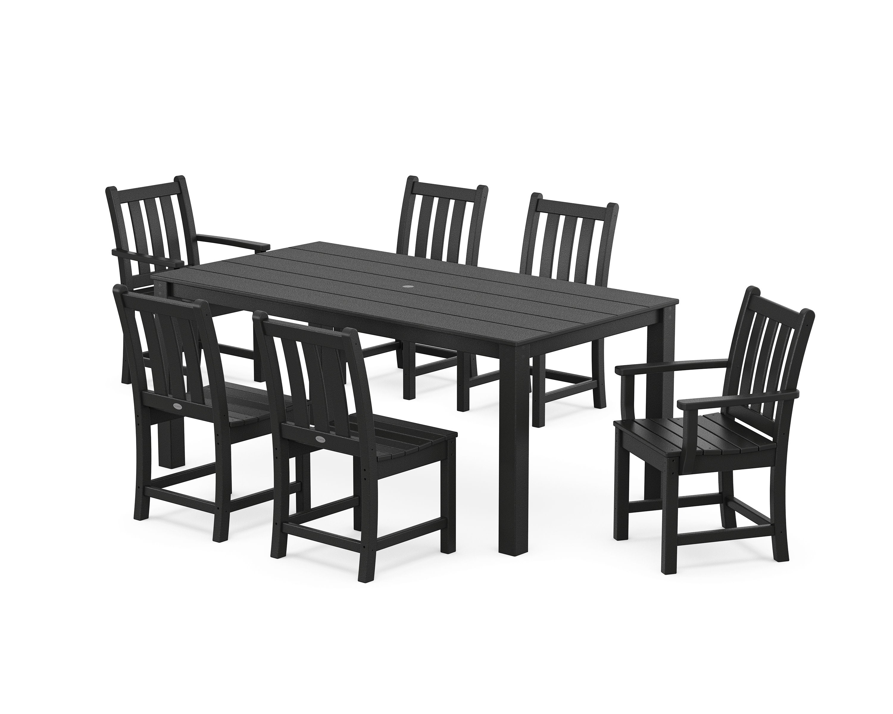 Traditional Garden 7-Piece Parsons Dining Set in Black