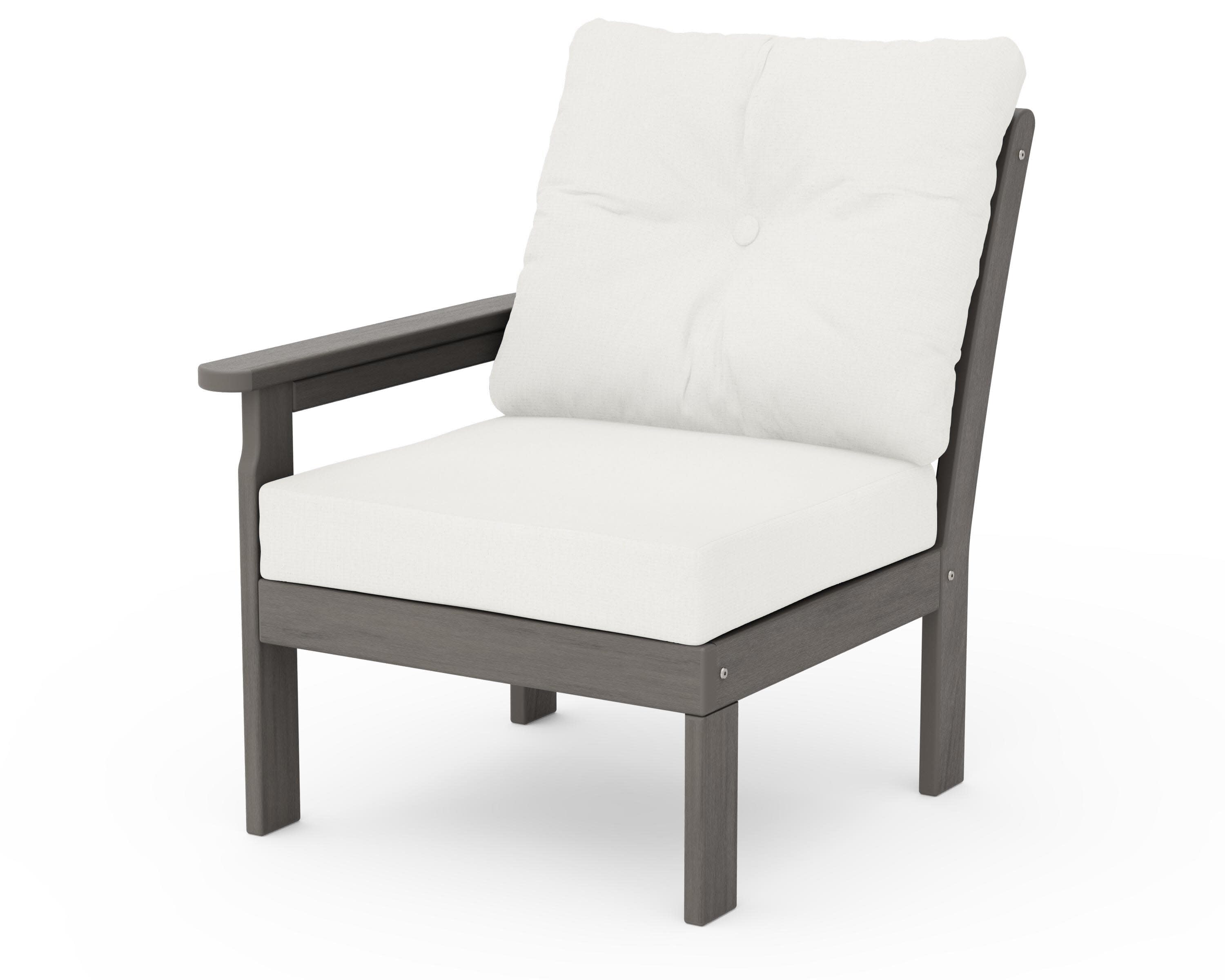 Vineyard Modular Left Arm Chair in Driftwood / Natural Linen
