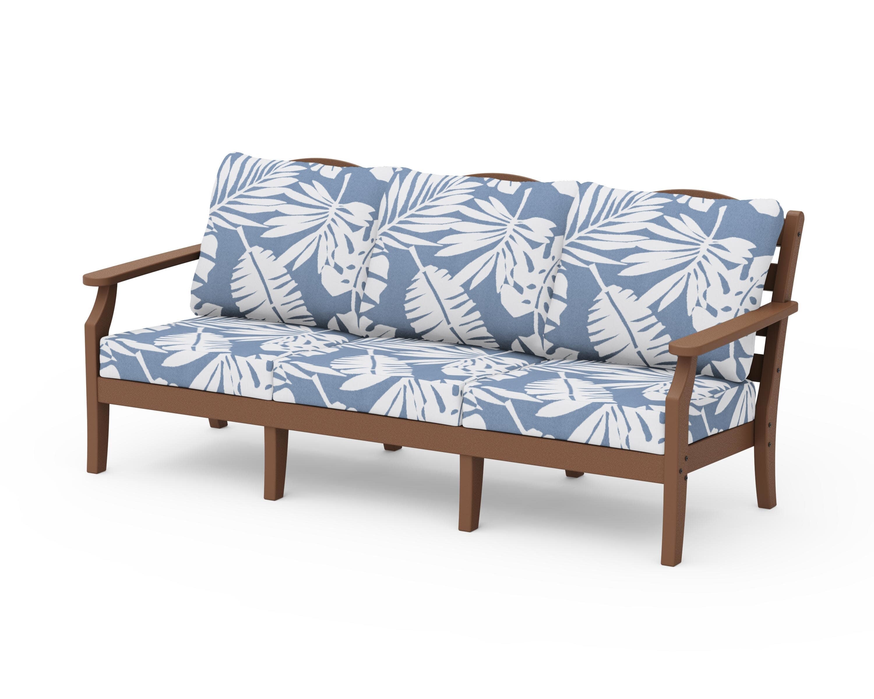 Savannah Deep Seating Sofa in Teak / Leaf Sky Blue