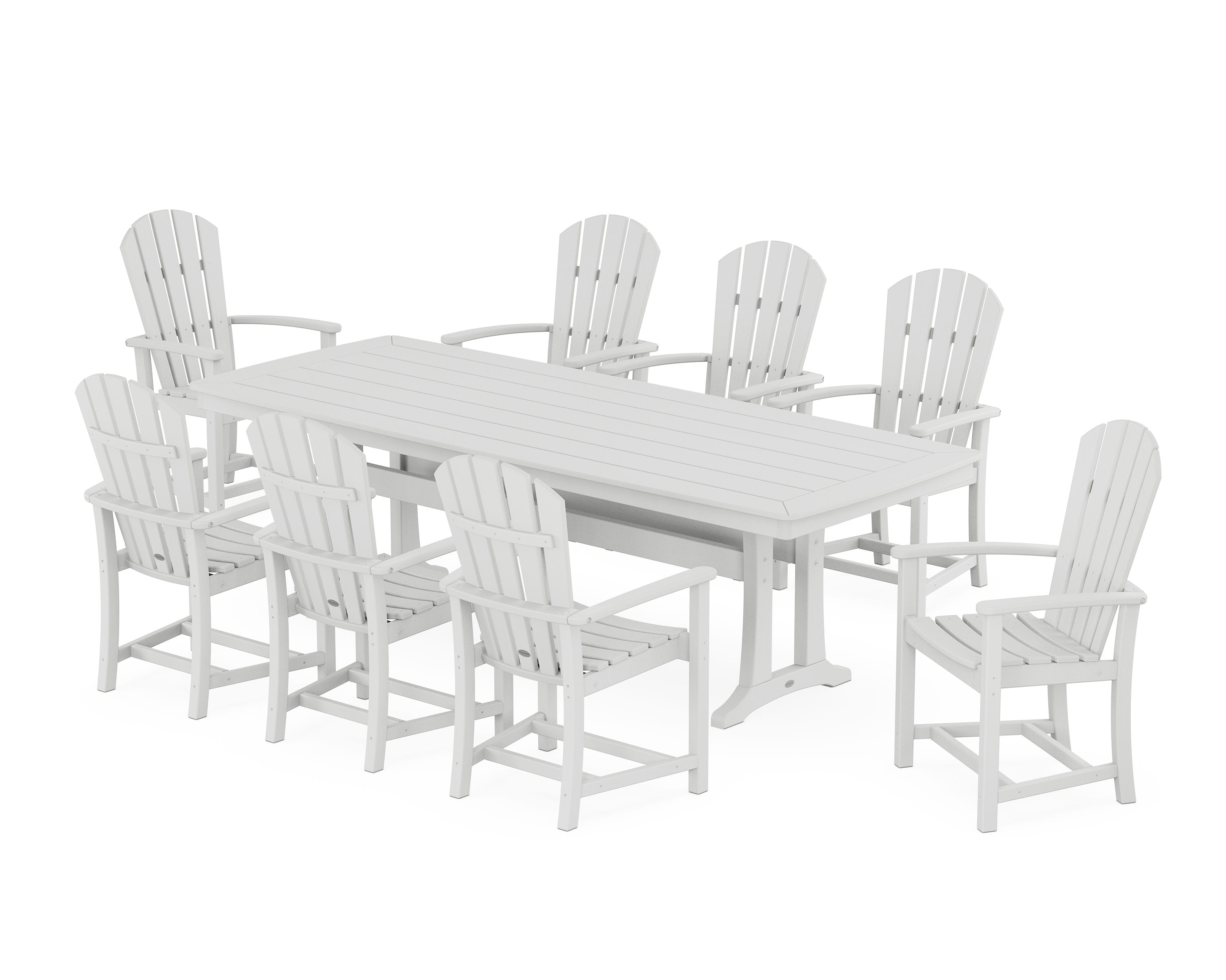 Palm Coast 9-Piece Dining Set with Trestle Legs in White