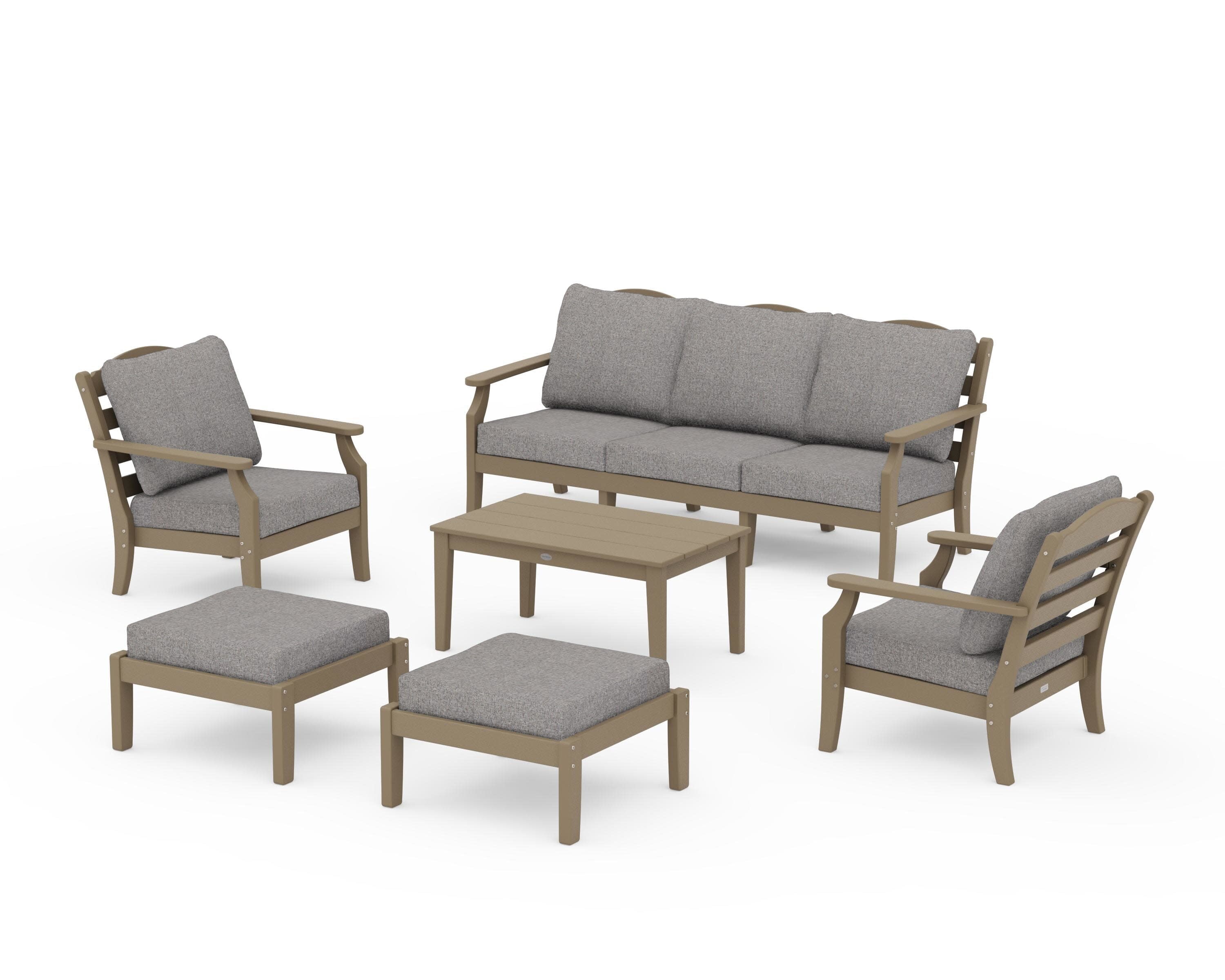 Savannah 6-Piece Lounge Sofa Set in Vintage Sahara / Grey Mist