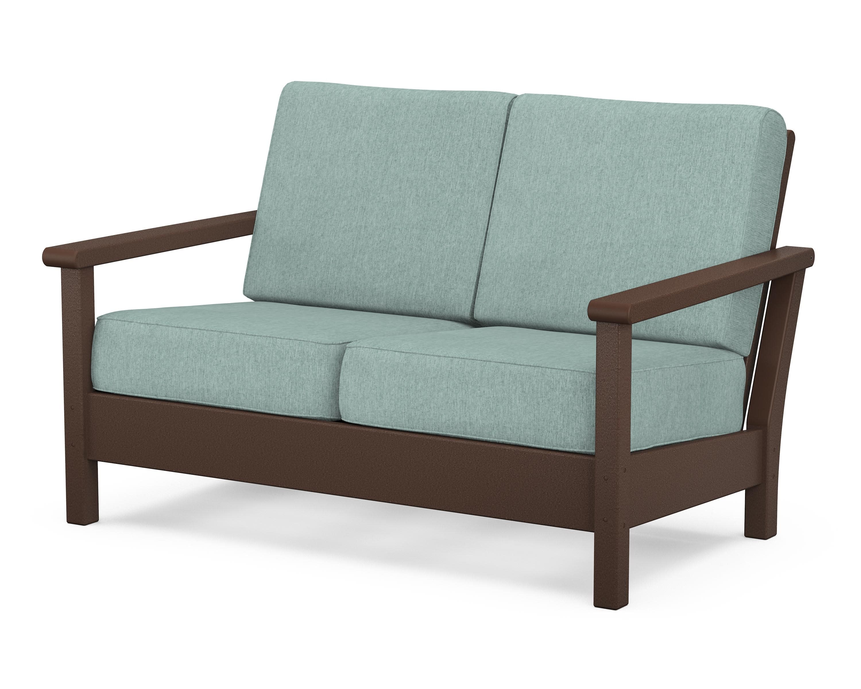 Harbour Deep Seating Loveseat in Mahogany / Glacier Spa