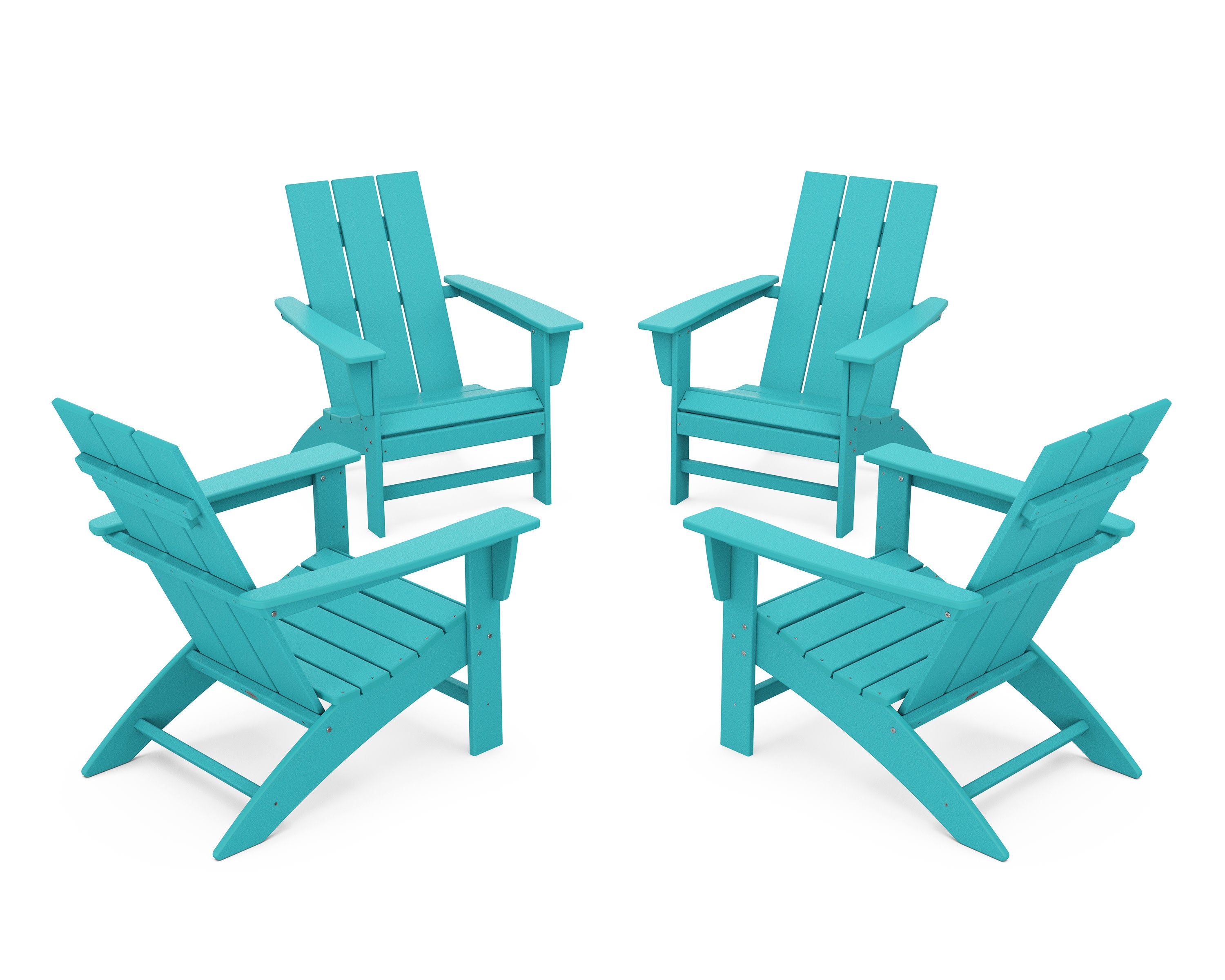 4-Piece Modern Adirondack Chair Conversation Set in Aruba