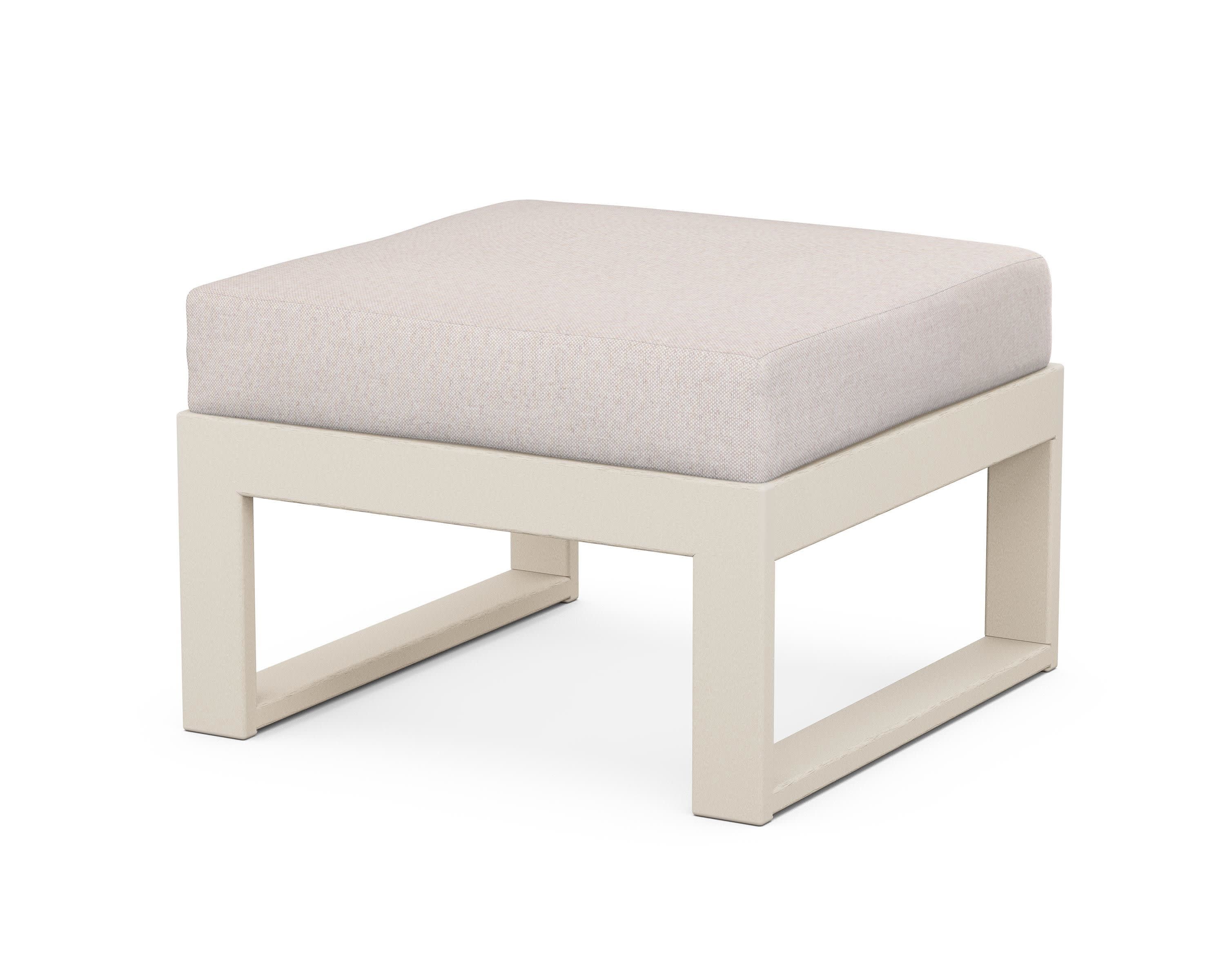 Modular Ottoman - Modern in Sand / Dune Burlap