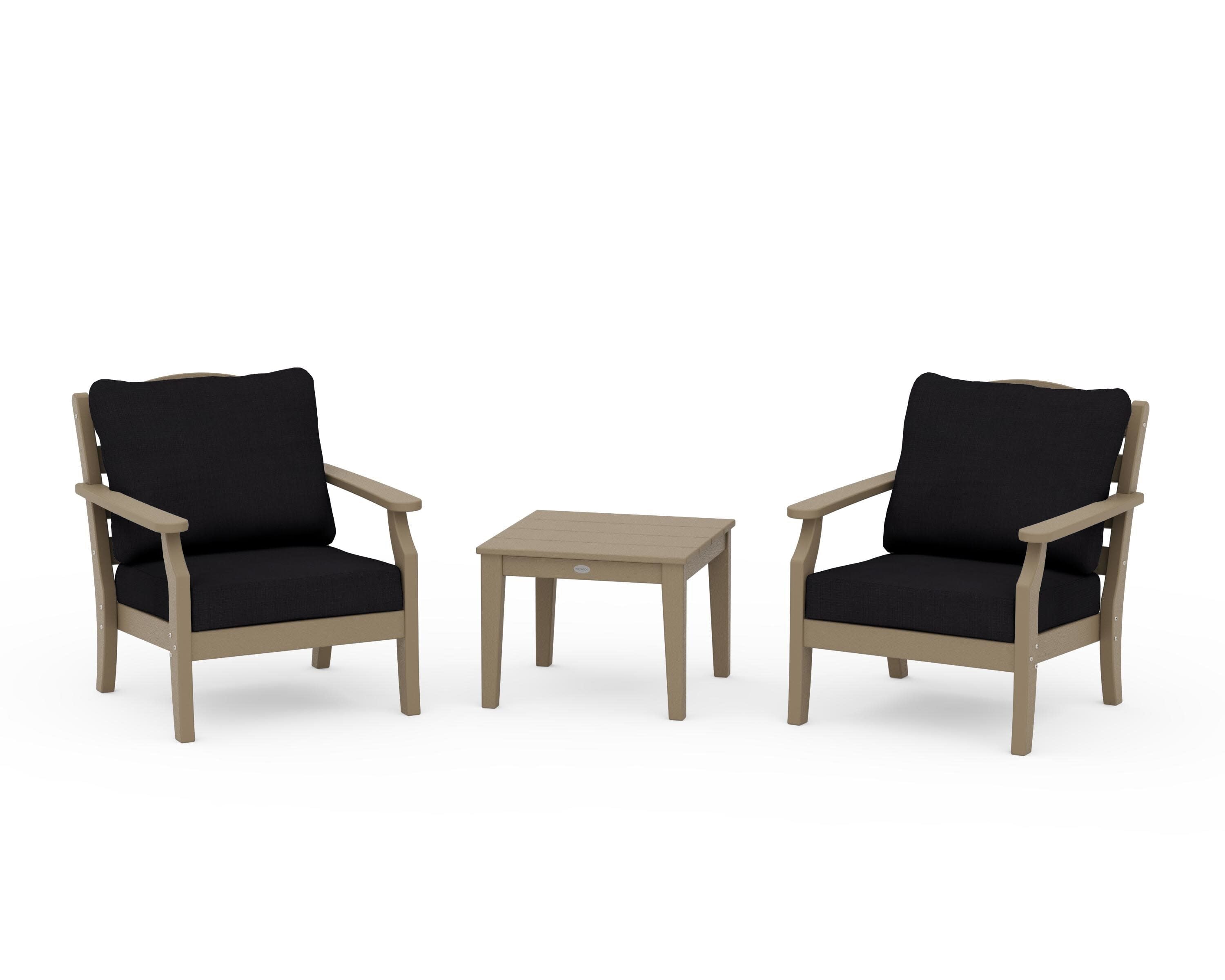 Savannah 3-Piece Deep Seating Set in Vintage Sahara / Midnight Linen