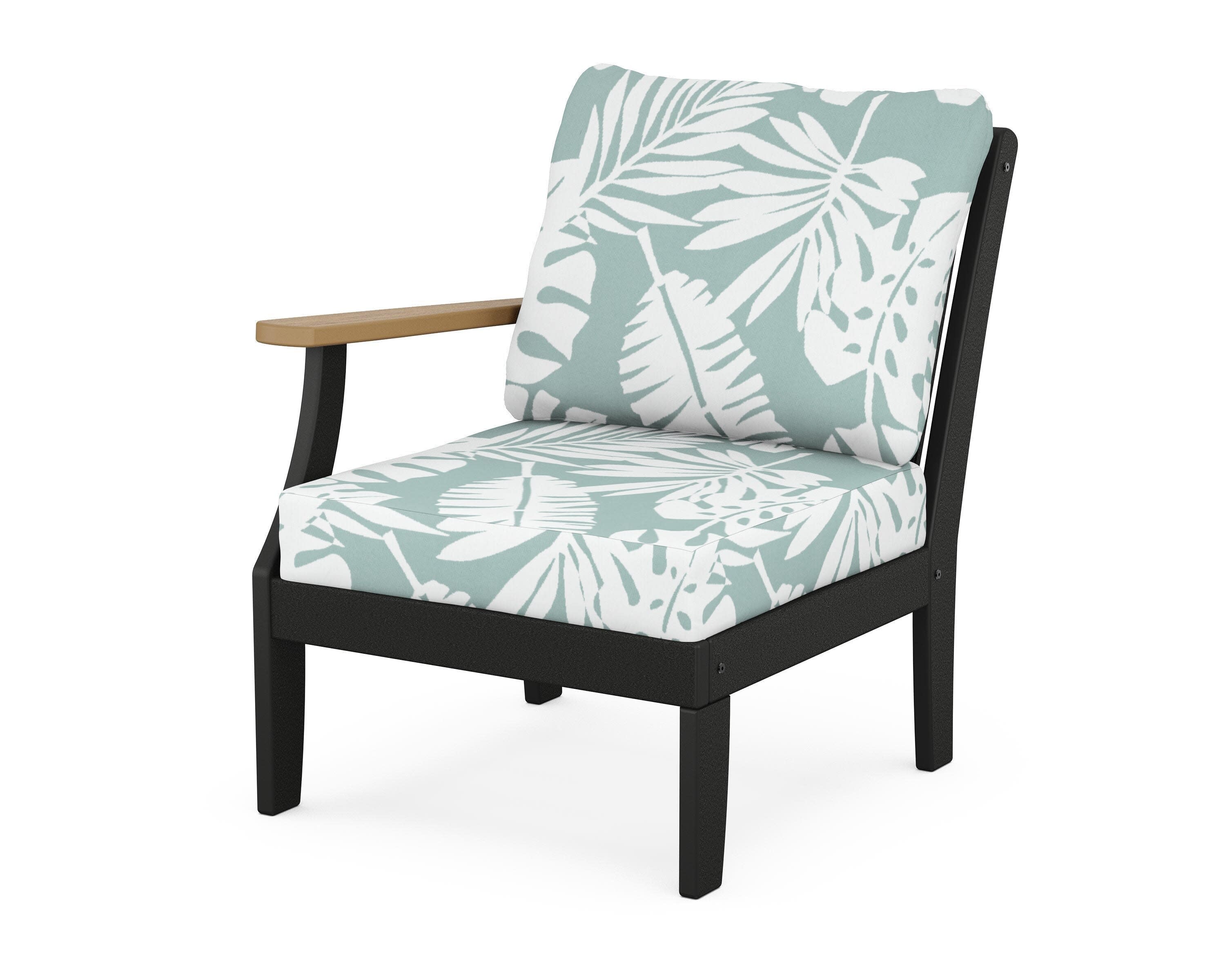 Braxton Modular Left Arm Chair in Black / Natural / Leaf Glacier Spa