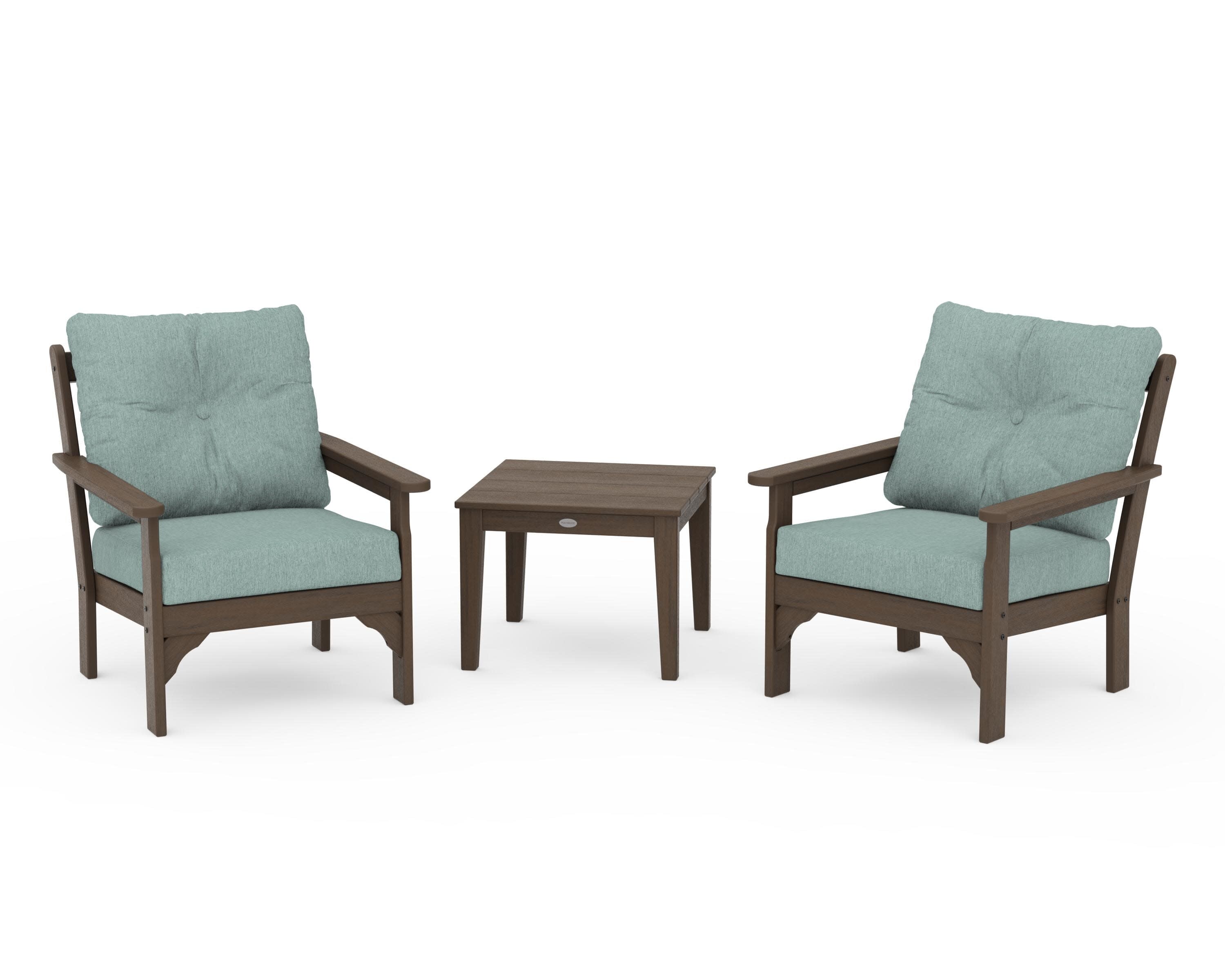 Vineyard 3-Piece Deep Seating Set in Kona / Glacier Spa