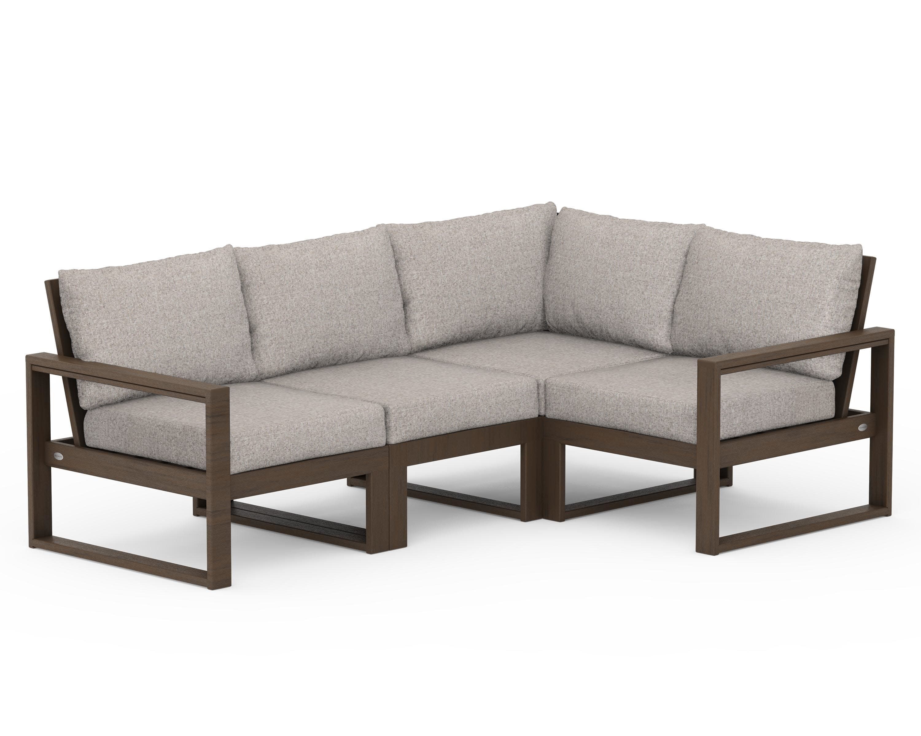 EDGE 4-Piece Modular Deep Seating Set in Kona / Weathered Tweed