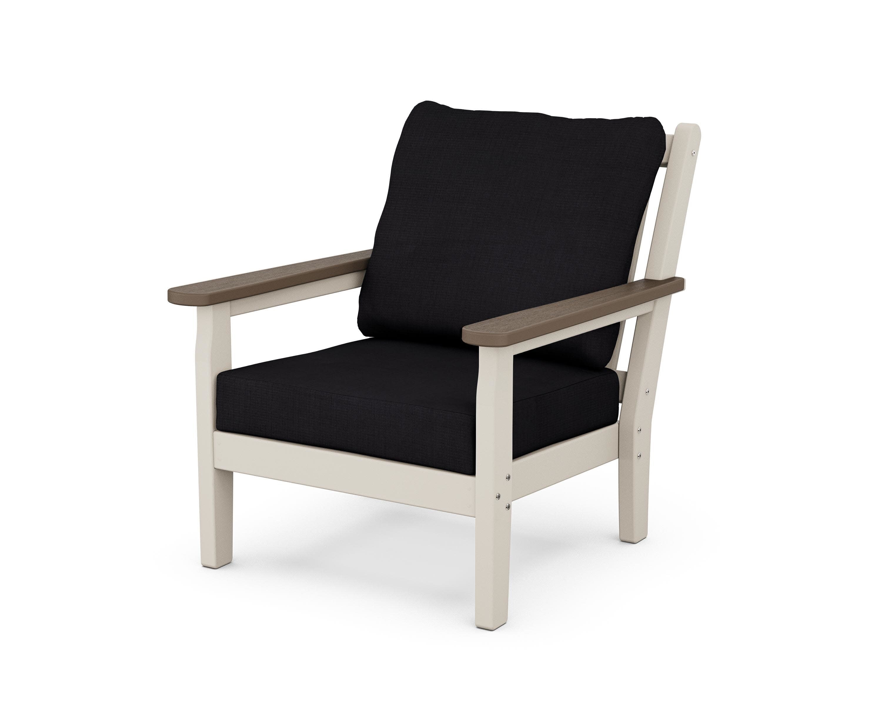Chippendale Deep Seating Chair in Sand / Kona / Midnight Linen